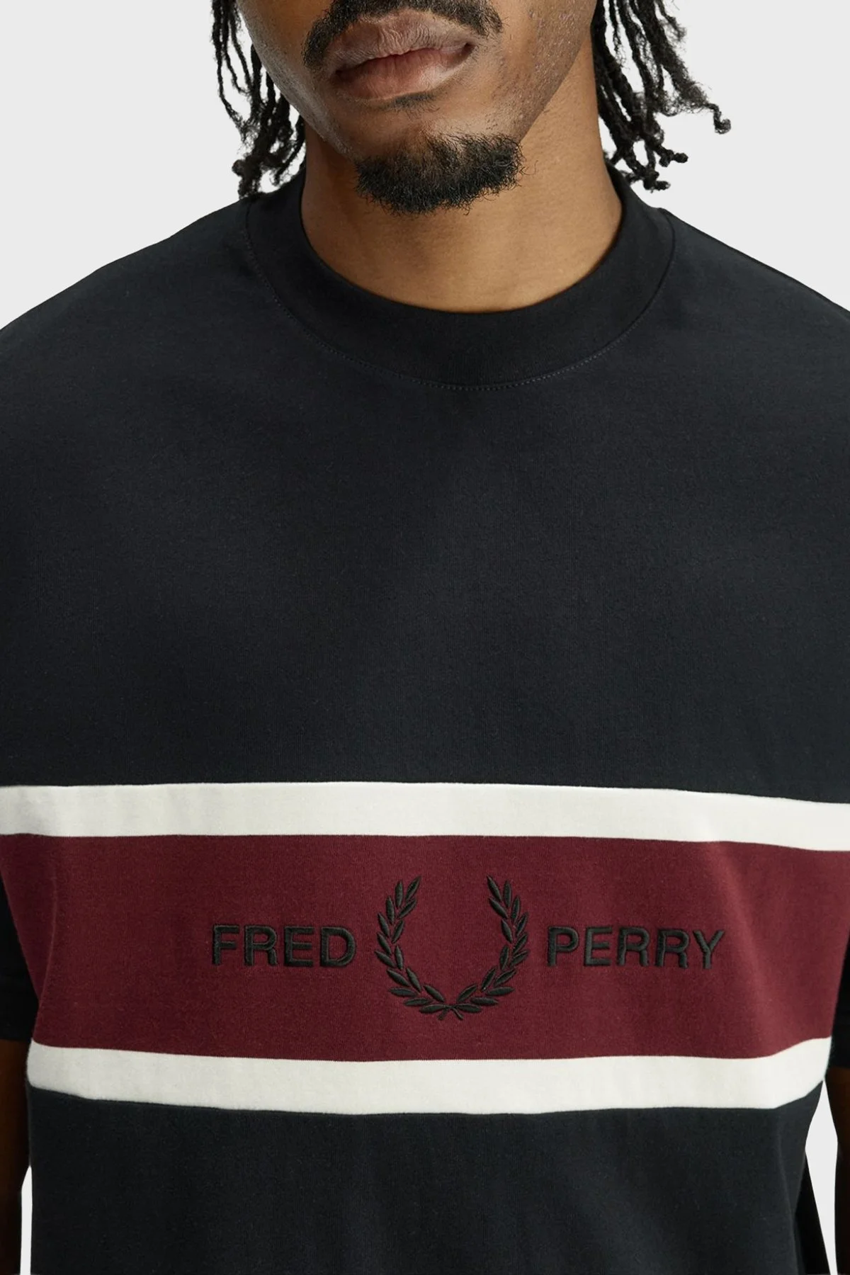 Fred Perry Logolu % 100 Pamuk Relaxed Fit Bisiklet Yaka Erkek T Shirt M2405 102 SİYAH - 4