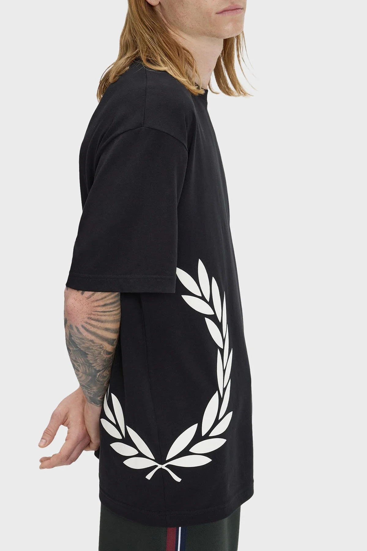Fred Perry Logolu % 100 Pamuk Relaxed Fit Bisiklet Yaka Erkek T Shirt M2440 102 SİYAH - 5