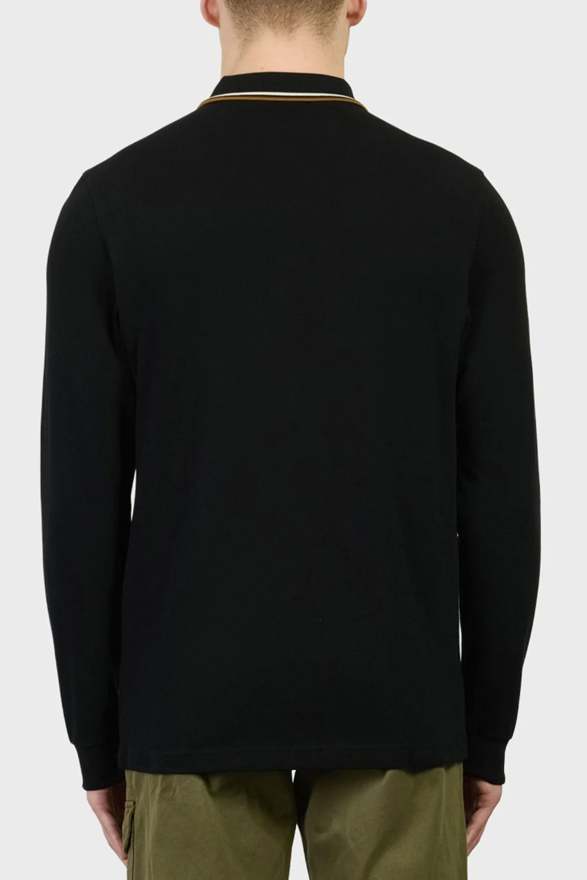 Fred Perry Logolu Pamuklu Düğmeli Erkek Polo Yaka Sweat M3636 P69 Siyah - 2