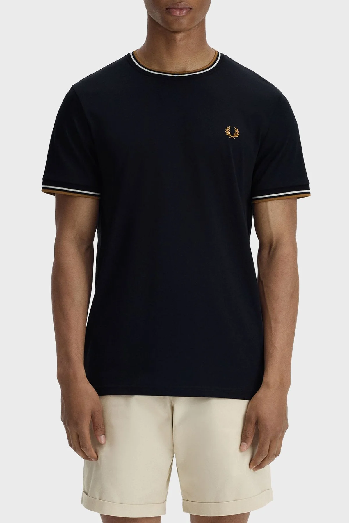 Fred Perry Logolu Pamuklu Regular Fit Bisiklet Yaka Erkek T Shirt M1588V P69 SİYAH - 1