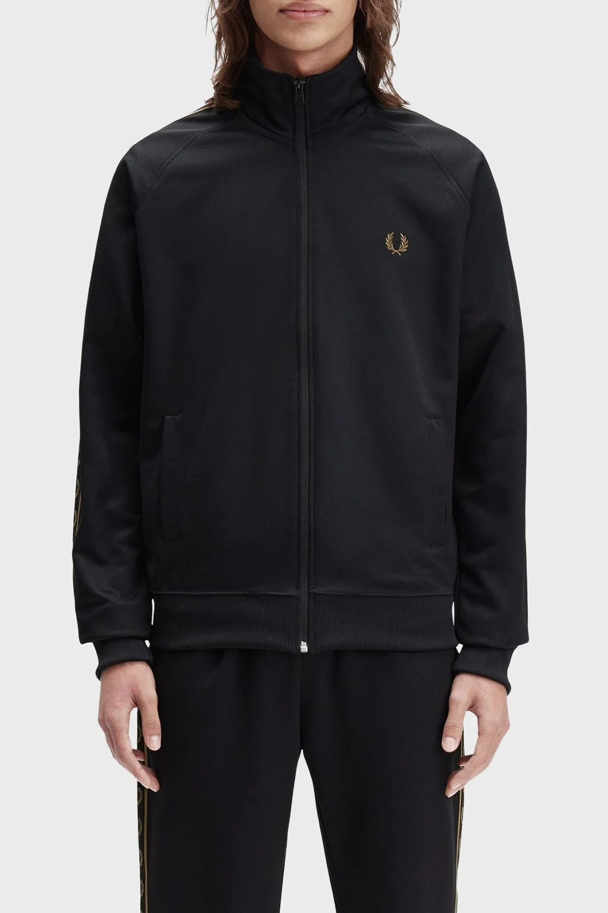 Fred Perry Logolu Pamuklu Regular Fit Dik Yaka Erkek Sweat J5557 S77 SİYAH - 1