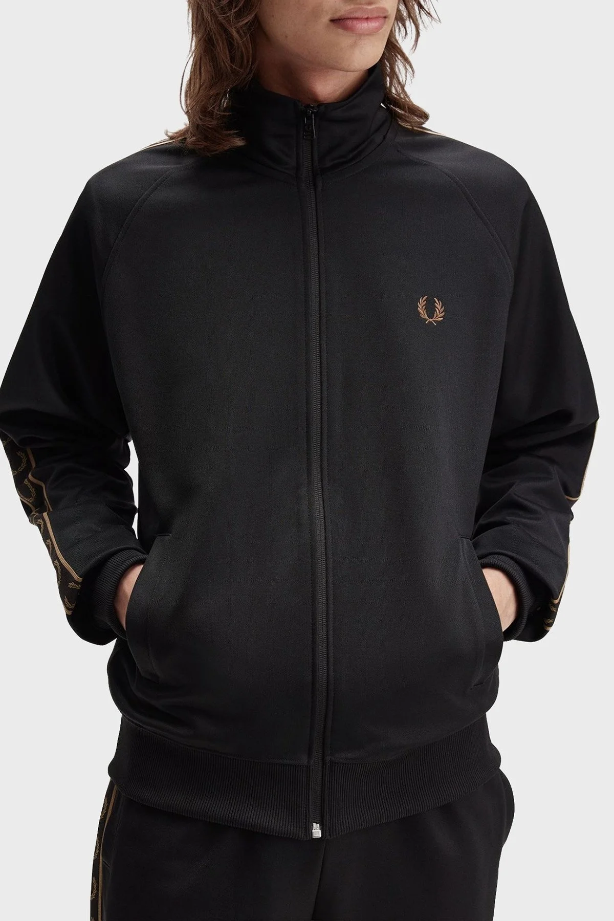 Fred Perry Logolu Pamuklu Regular Fit Dik Yaka Erkek Sweat J5557 S77 SİYAH - 3