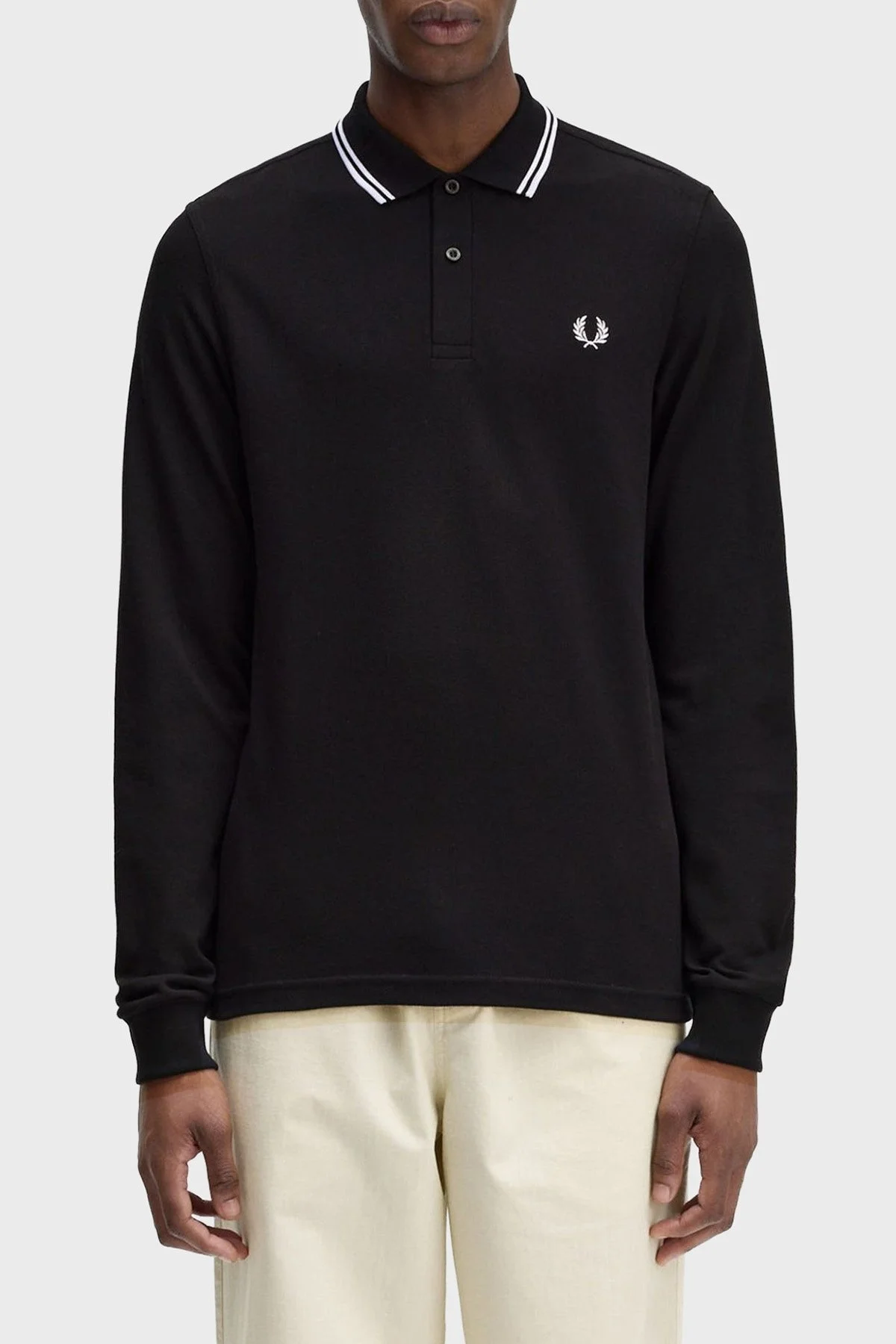 Fred Perry Logolu Pamuklu Regular Fit Düğmeli Erkek Polo Yaka Sweat M3636 350 SİYAH - 1