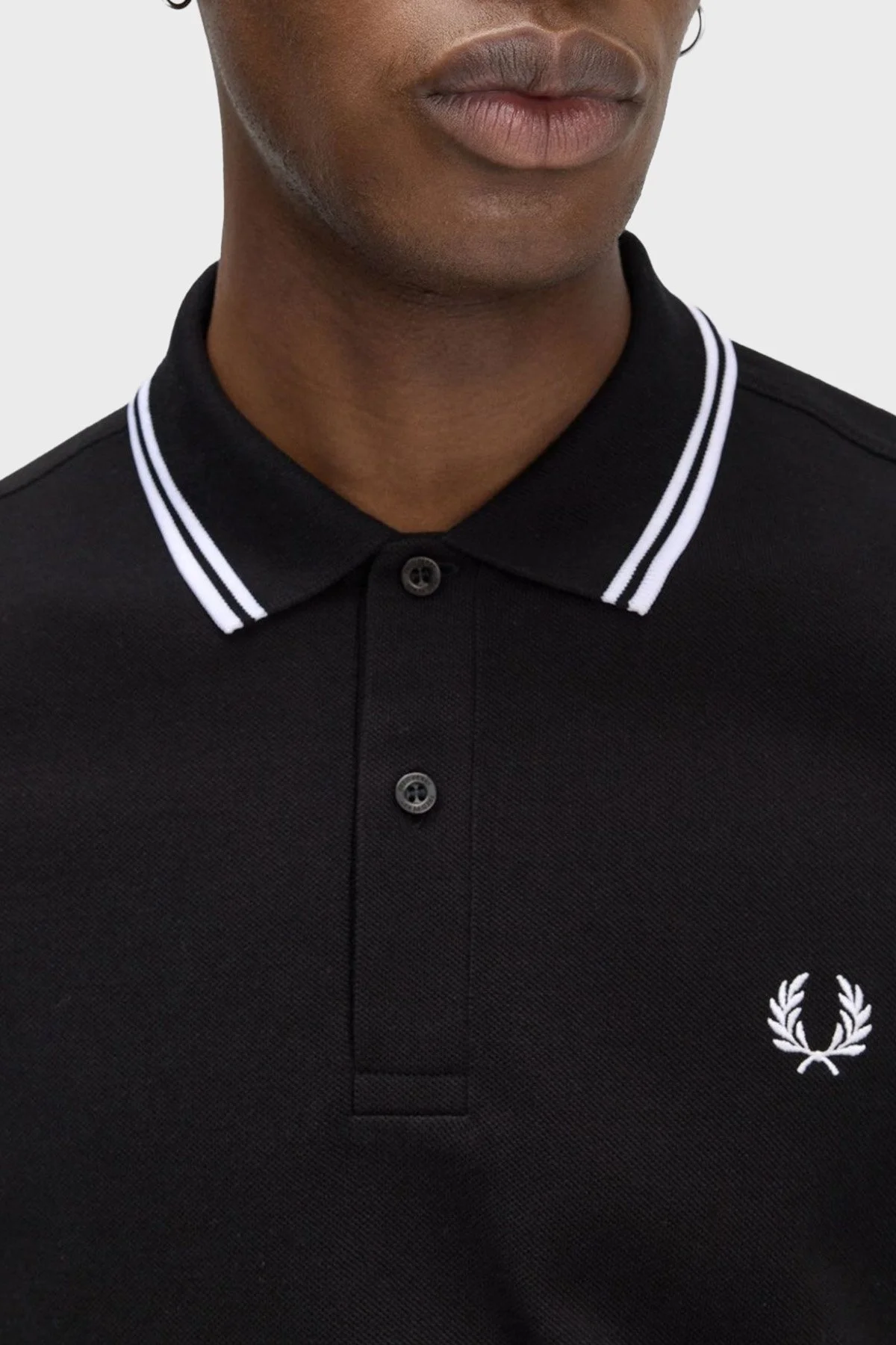 Fred Perry Logolu Pamuklu Regular Fit Düğmeli Erkek Polo Yaka Sweat M3636 350 SİYAH - 4