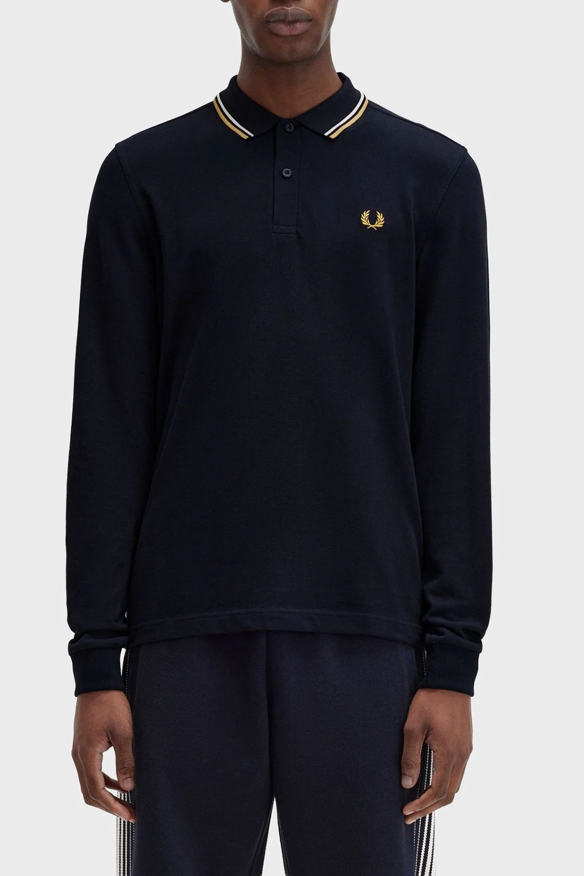 Fred Perry Logolu Pamuklu Regular Fit Düğmeli Erkek Polo Yaka Sweat M3636 W53 SİYAH - 1