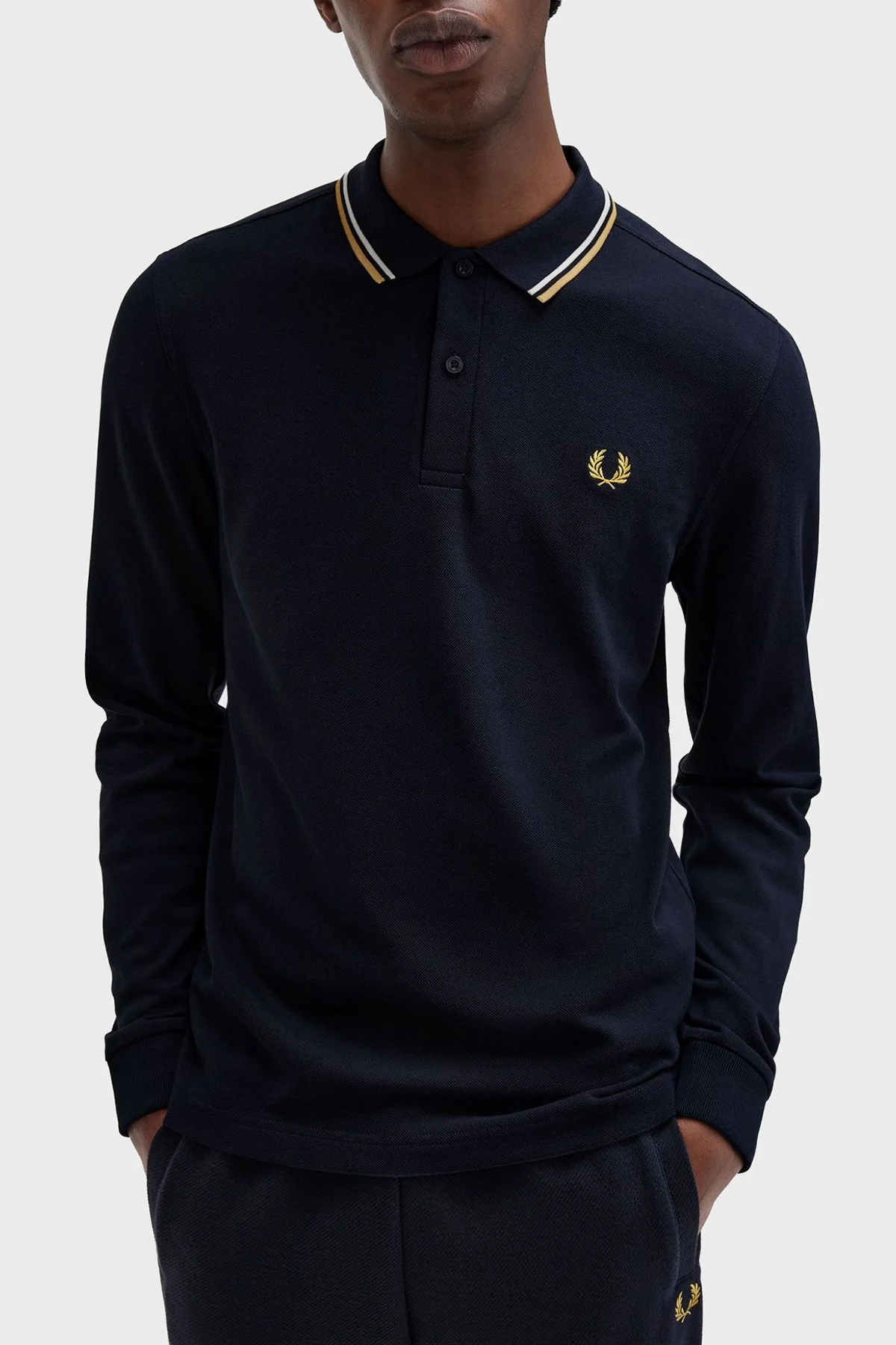 Fred Perry Logolu Pamuklu Regular Fit Düğmeli Erkek Polo Yaka Sweat M3636 W53 SİYAH - 3