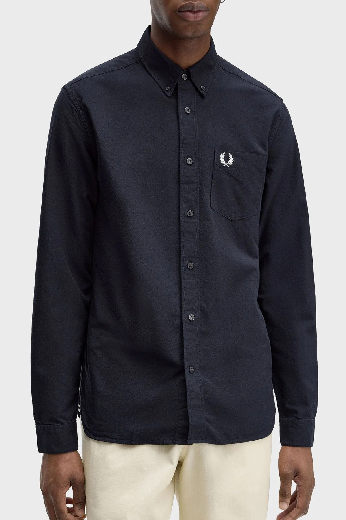 Fred Perry Logolu Pamuklu Regular Fit Düğmeli Yaka Erkek Gömlek M5516 608 LACİVERT - 3