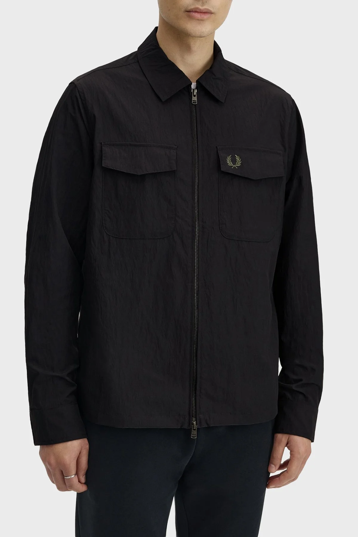 Fred Perry Logolu Regular Fit Gömlek Yaka Erkek Ceket M5684 236 SİYAH - 3