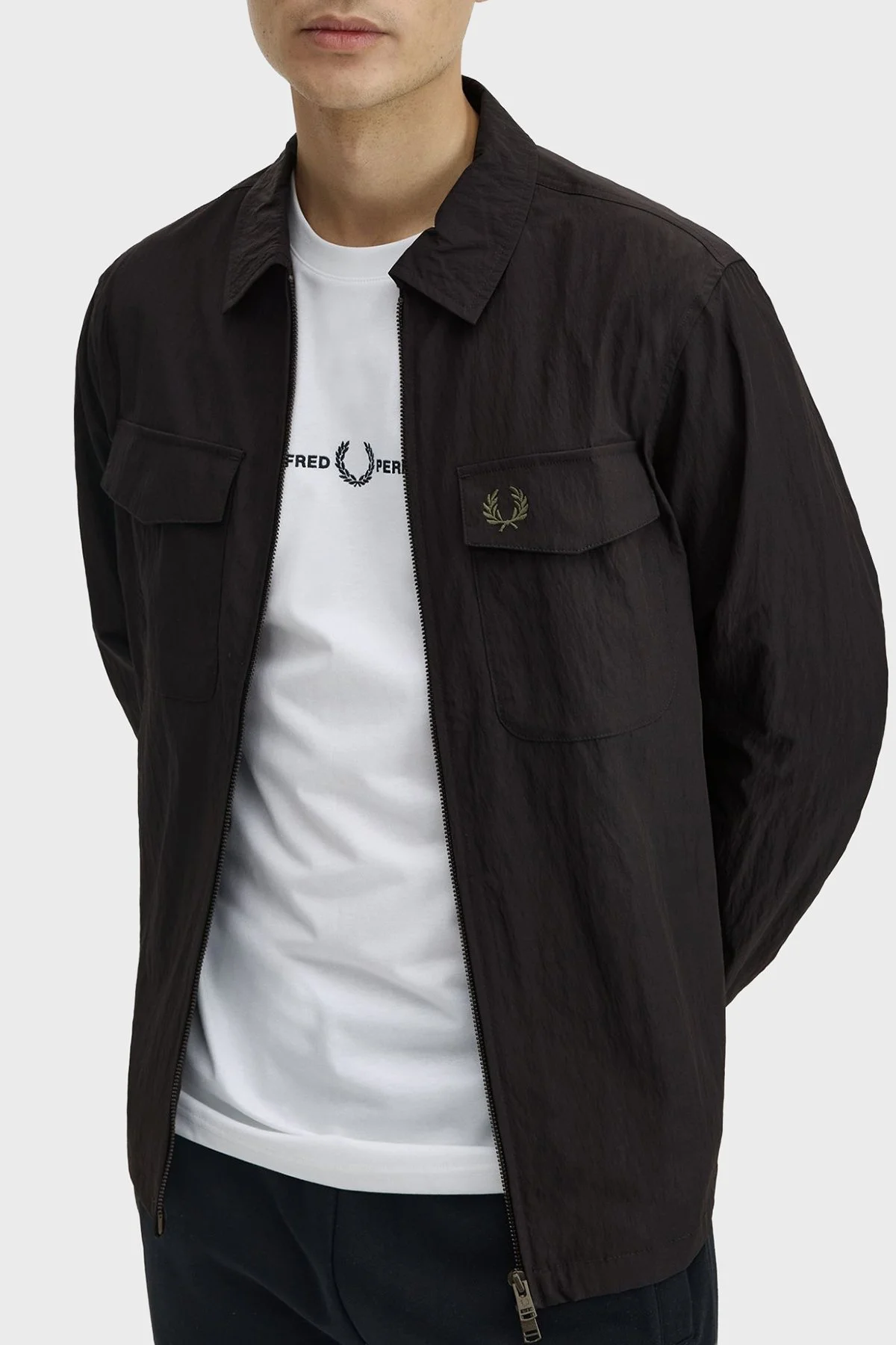 Fred Perry Logolu Regular Fit Gömlek Yaka Erkek Ceket M5684 236 SİYAH - 5