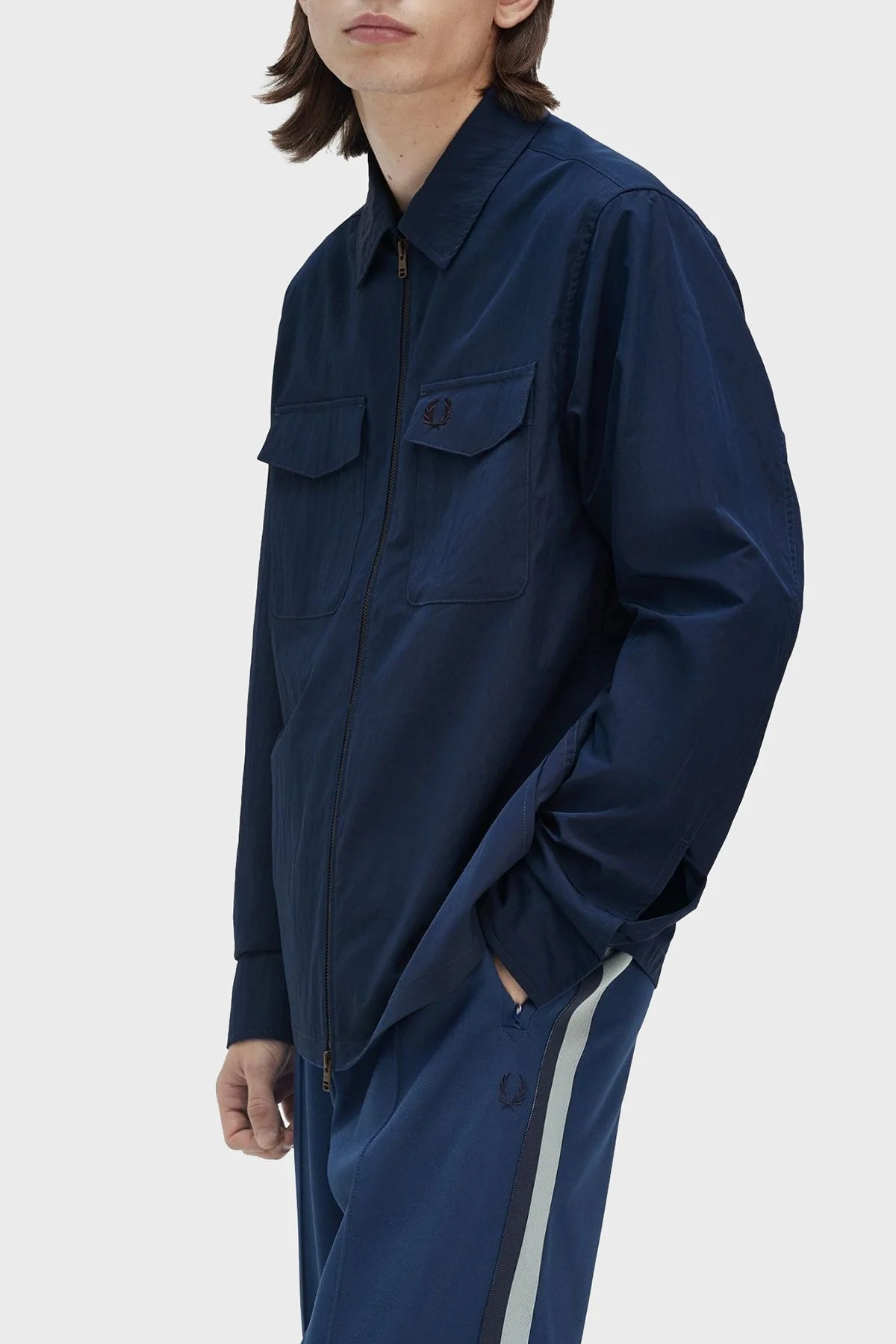 Fred Perry Logolu Regular Fit Gömlek Yaka Erkek Ceket M5684 311 LACİVERT - 11