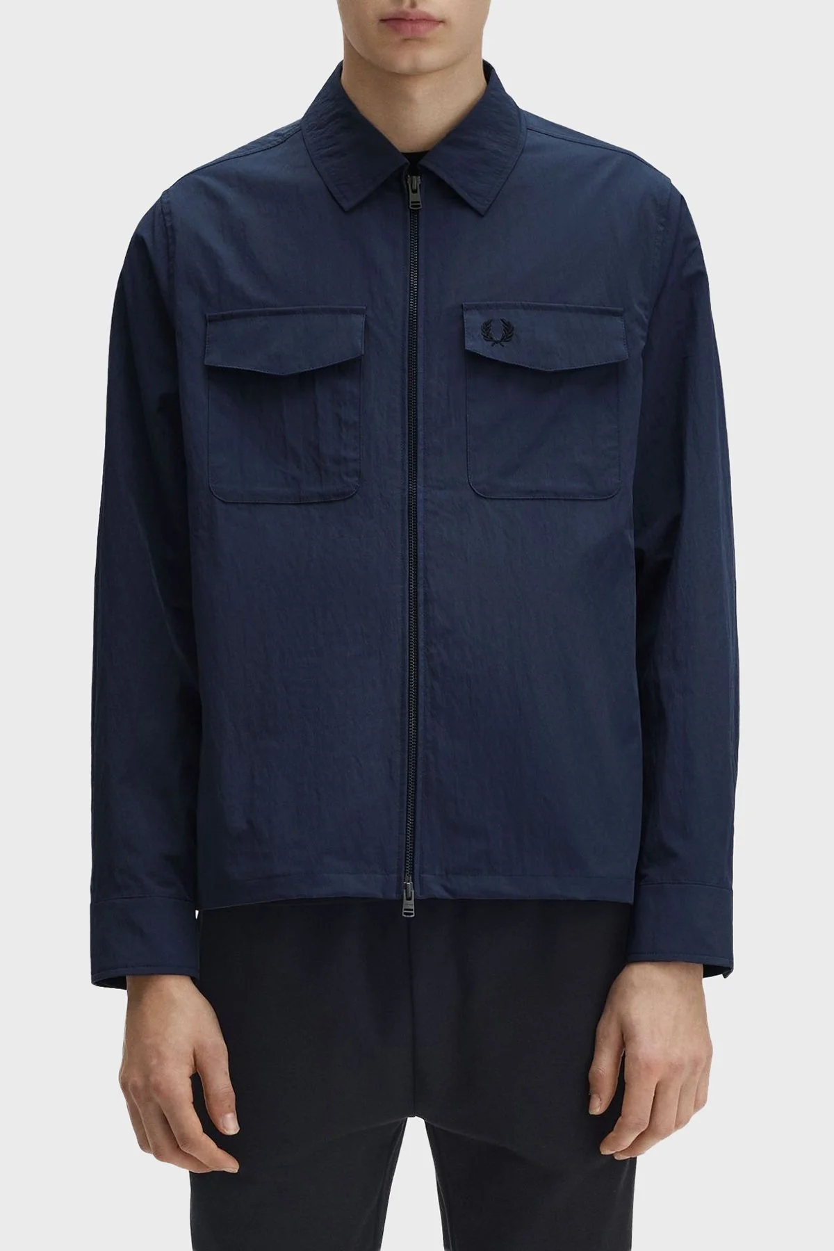 Fred Perry Logolu Regular Fit Gömlek Yaka Erkek Ceket M5684 738 KOYU MAVİ - 1