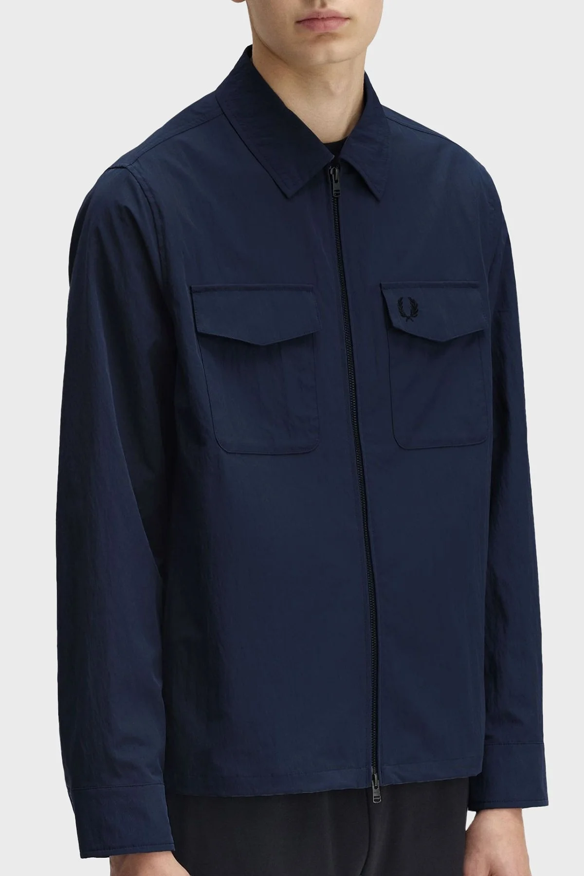 Fred Perry Logolu Regular Fit Gömlek Yaka Erkek Ceket M5684 738 KOYU MAVİ - 3