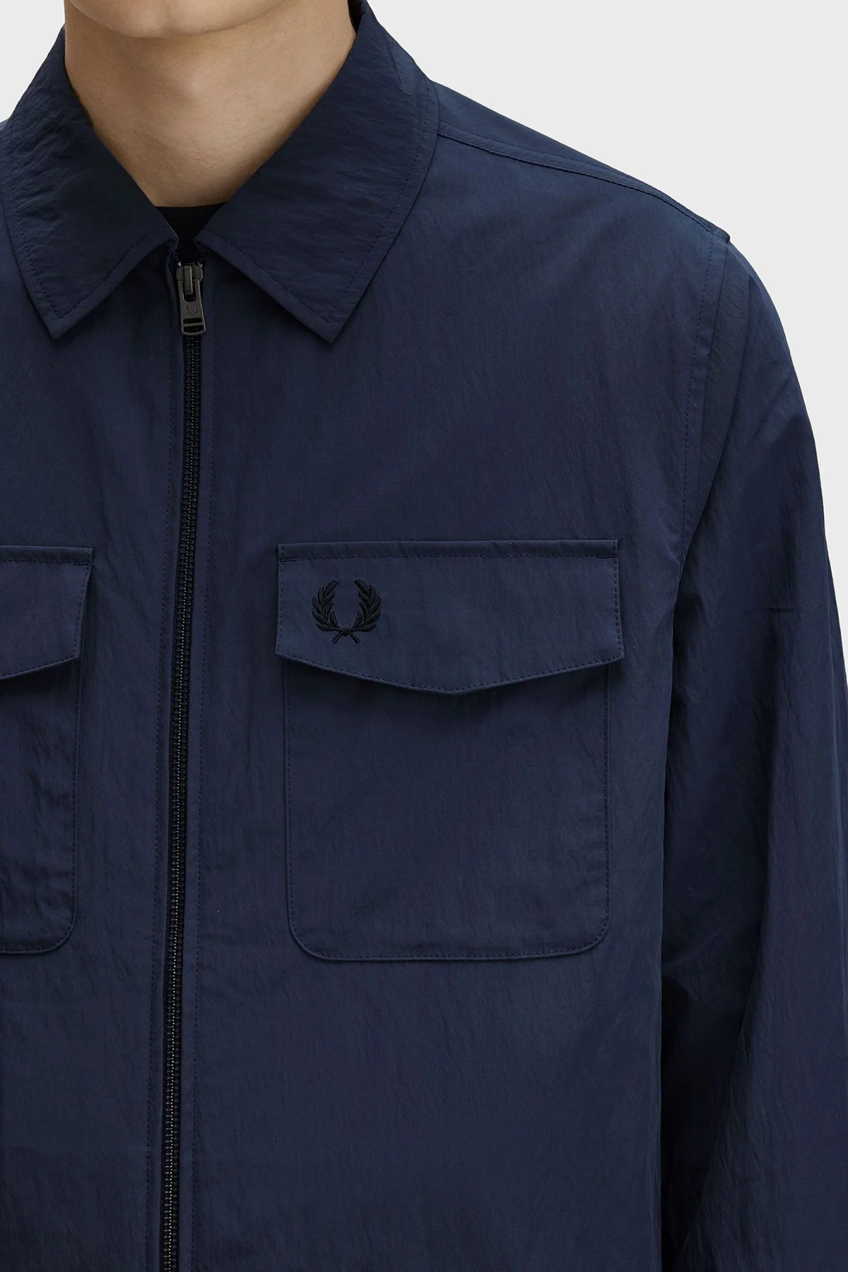 Fred Perry Logolu Regular Fit Gömlek Yaka Erkek Ceket M5684 738 KOYU MAVİ - 4