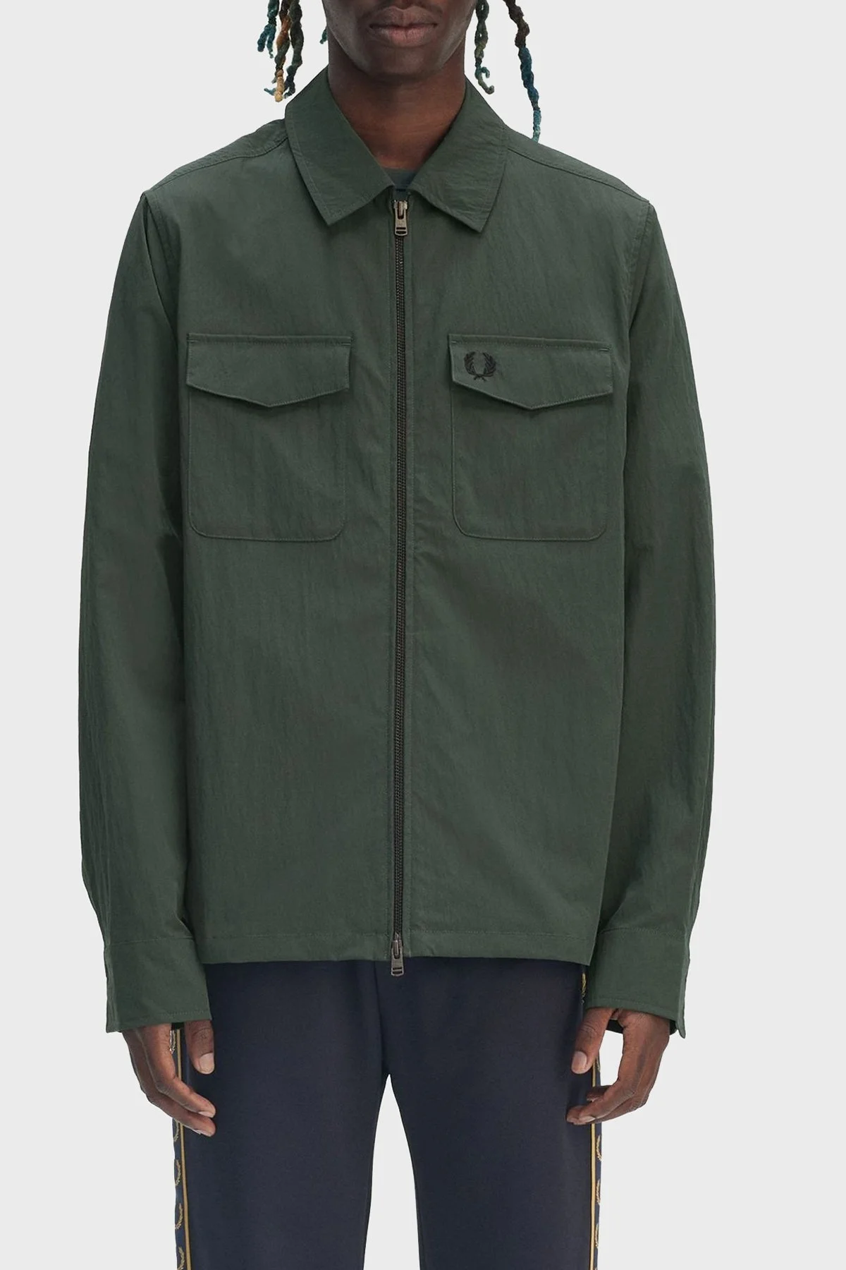 Fred Perry Logolu Regular Fit Gömlek Yaka Erkek Ceket M5684 X89 HAKİ - 7