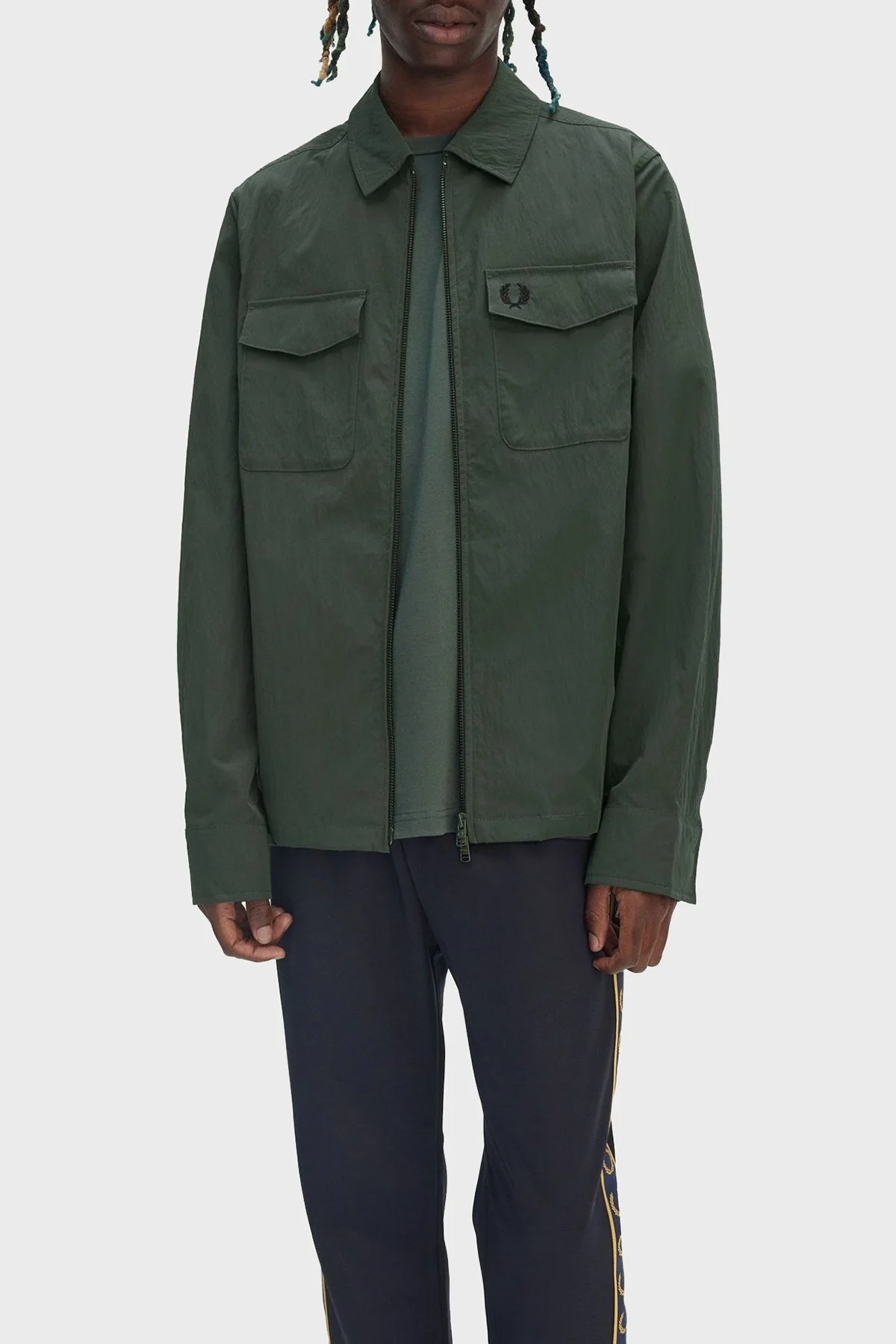 Fred Perry Logolu Regular Fit Gömlek Yaka Erkek Ceket M5684 X89 HAKİ - 8