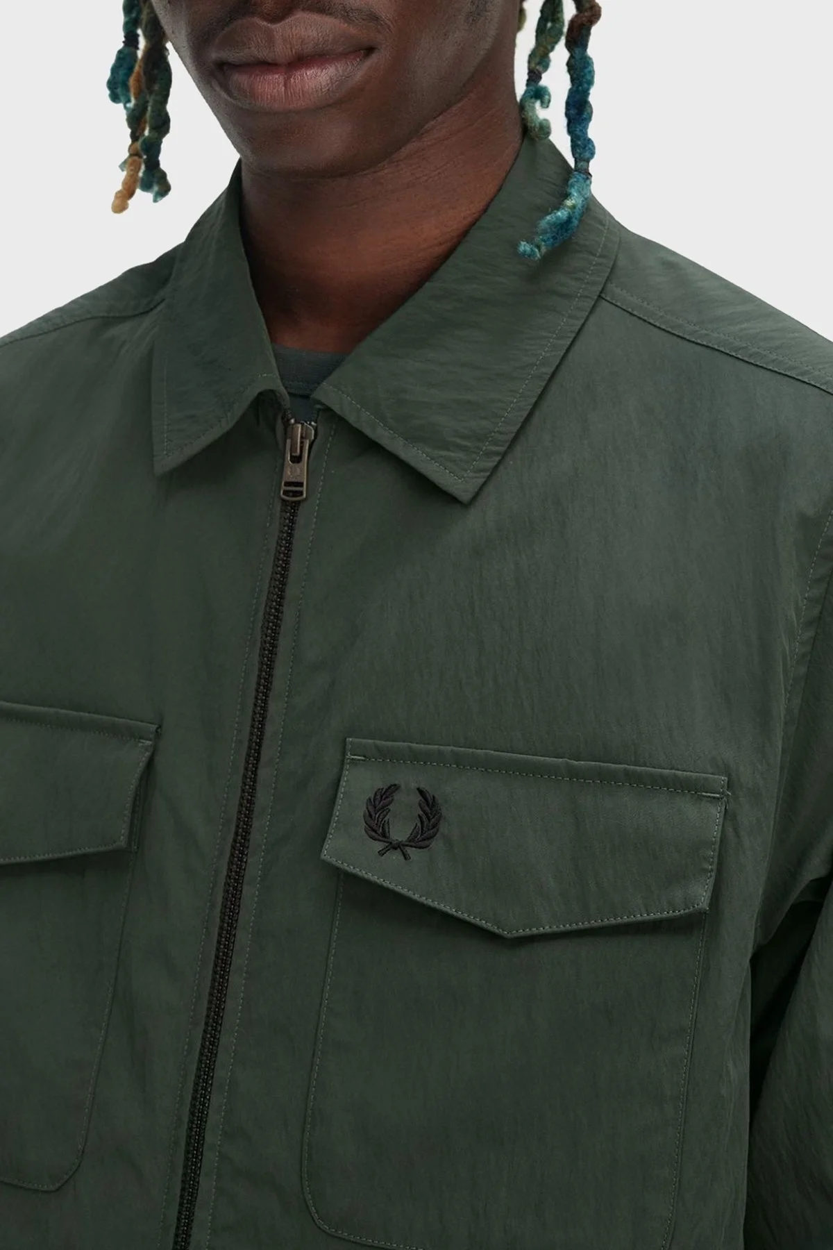 Fred Perry Logolu Regular Fit Gömlek Yaka Erkek Ceket M5684 X89 HAKİ - 12