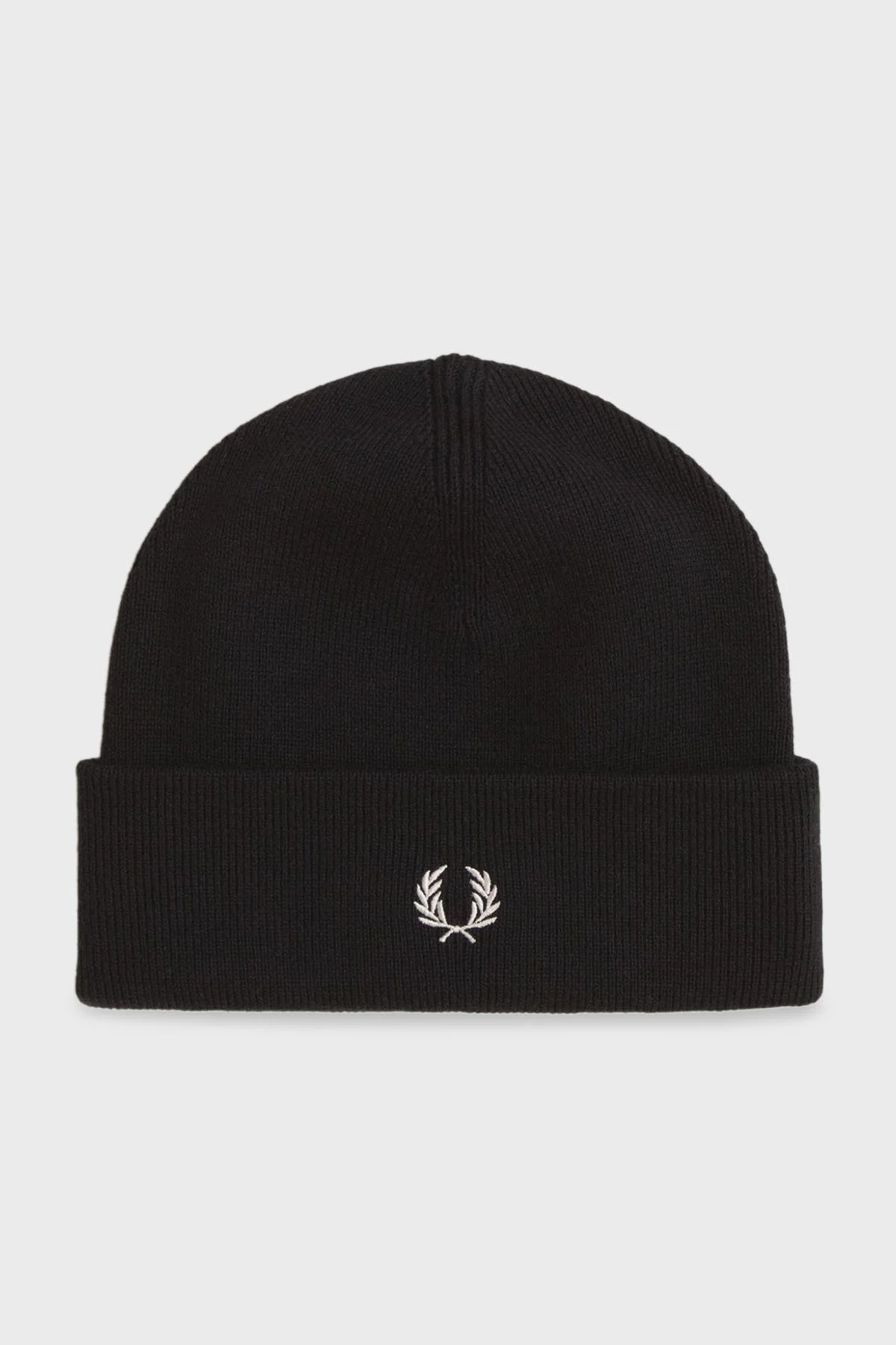 Fred Perry Logolu Yün ve Pamuk Karışımlı Unisex Bere C8161 843 SİYAH - 1