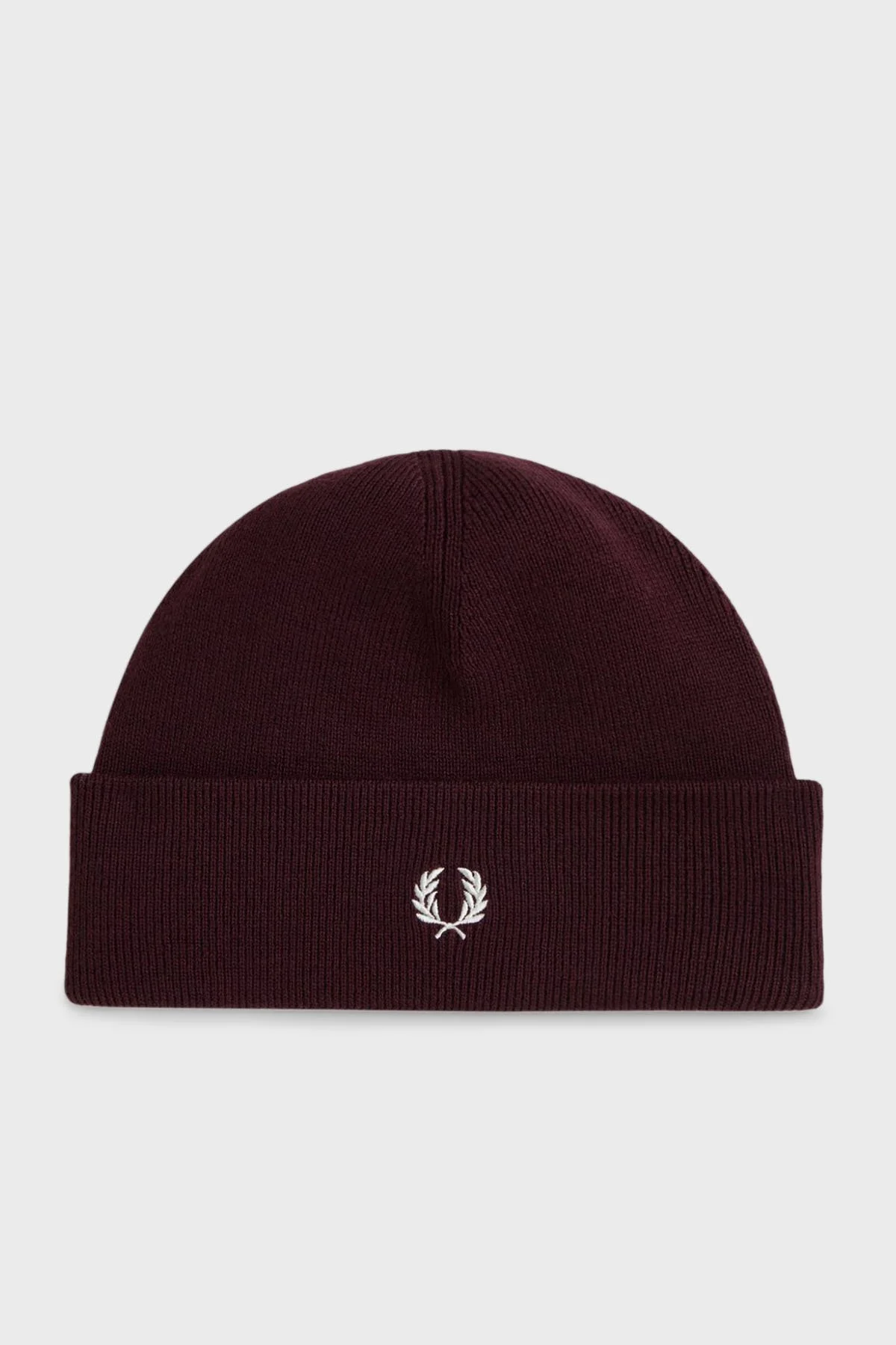 Fred Perry Logolu Yün ve Pamuk Karışımlı Unisex Bere C8161 K22 BORDO - 1