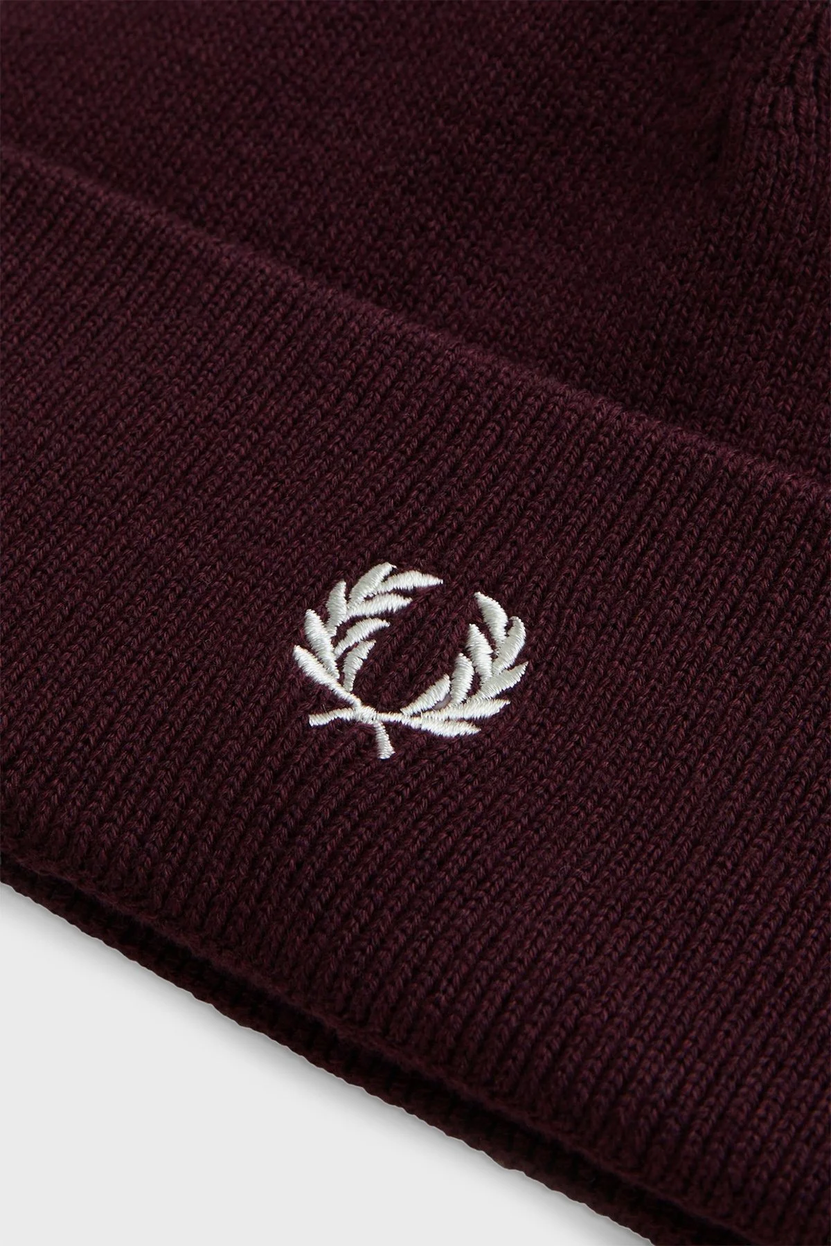 Fred Perry Logolu Yün ve Pamuk Karışımlı Unisex Bere C8161 K22 BORDO - 3