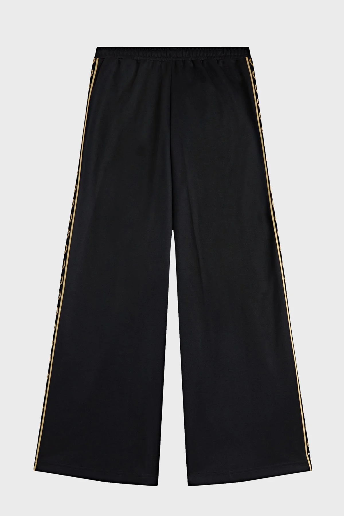 Fred Perry Pamuk Karışımlı Wide Leg Fit Logo Şeritli Yüksek Bel Bayan Pantolon T2106 90A SİYAH - 6