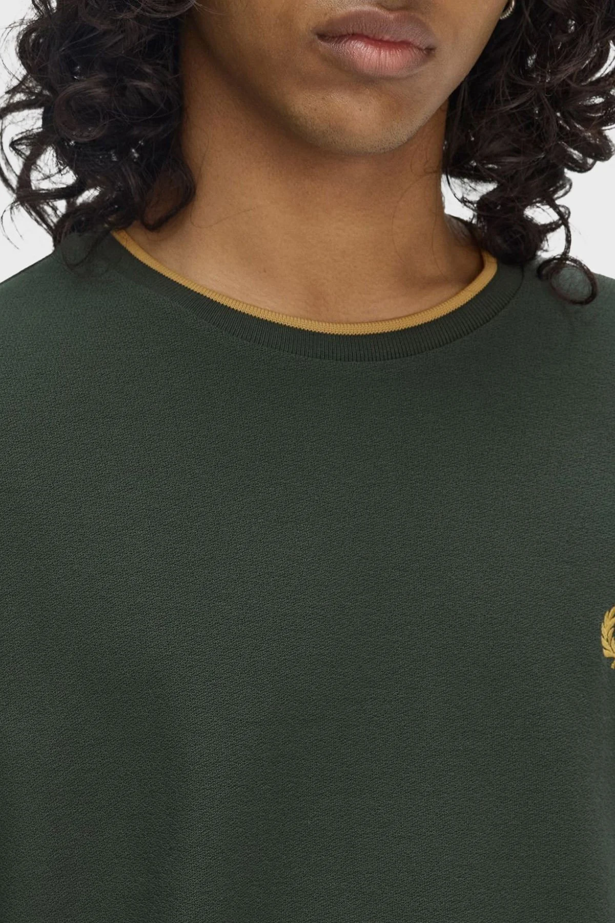 Fred Perry Pamuklu Regular Fit Bisiklet Yaka Erkek T Shirt M8585 X89 YEŞİL - 11