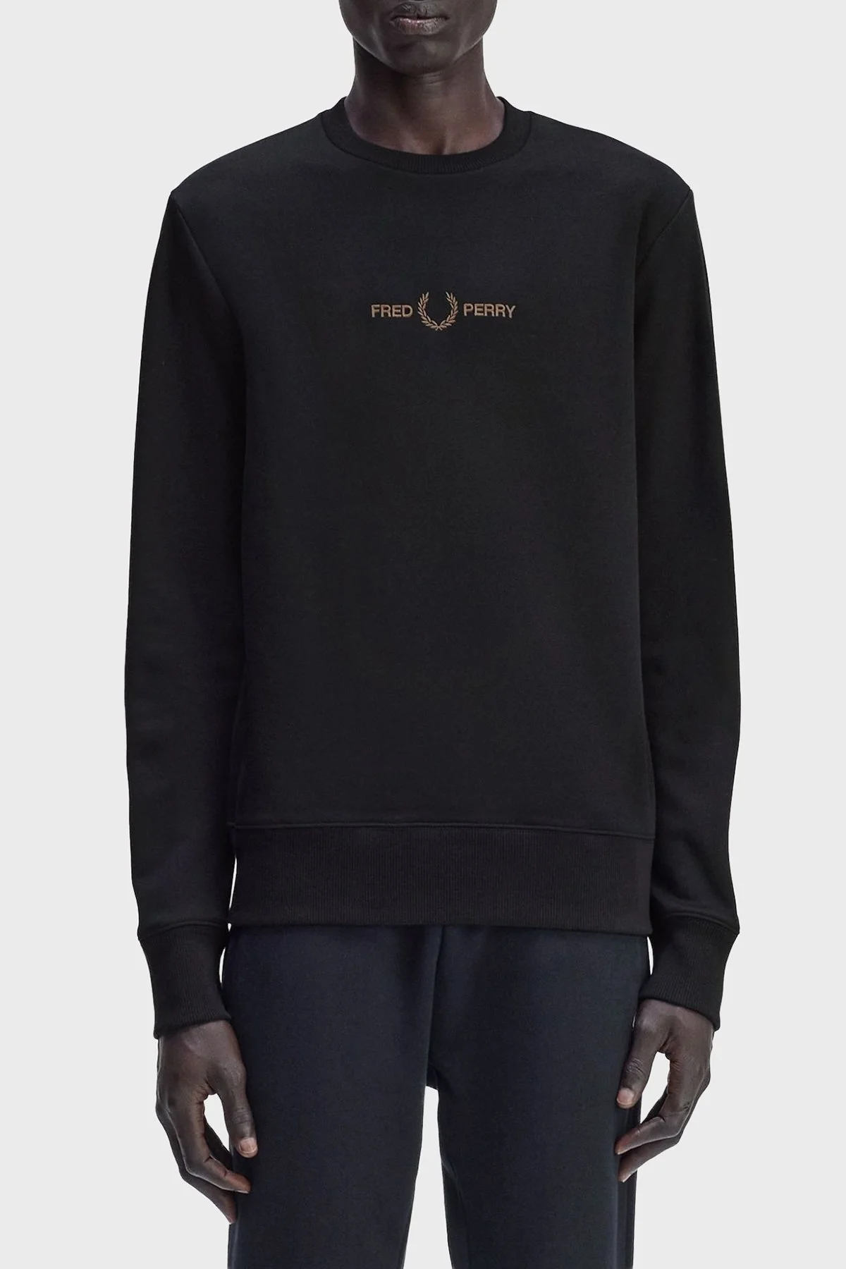 Fred Perry Pamuklu Regular Fit Bisiklet Yaka Logolu Erkek Sweat M4727 S77 SİYAH - 1