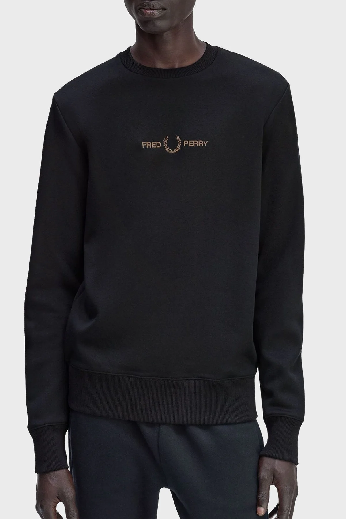 Fred Perry Pamuklu Regular Fit Bisiklet Yaka Logolu Erkek Sweat M4727 S77 SİYAH - 3