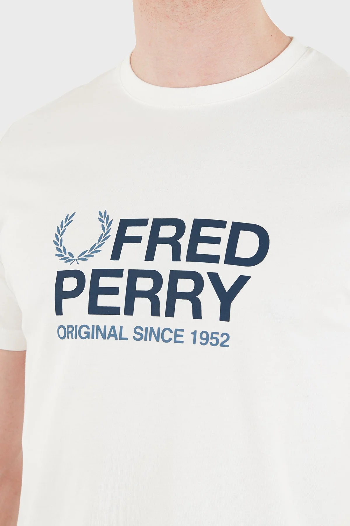 Fred Perry Pamuklu Regular Fit Bisiklet Yaka Logolu Erkek T Shirt M2406 129 BEYAZ - 5