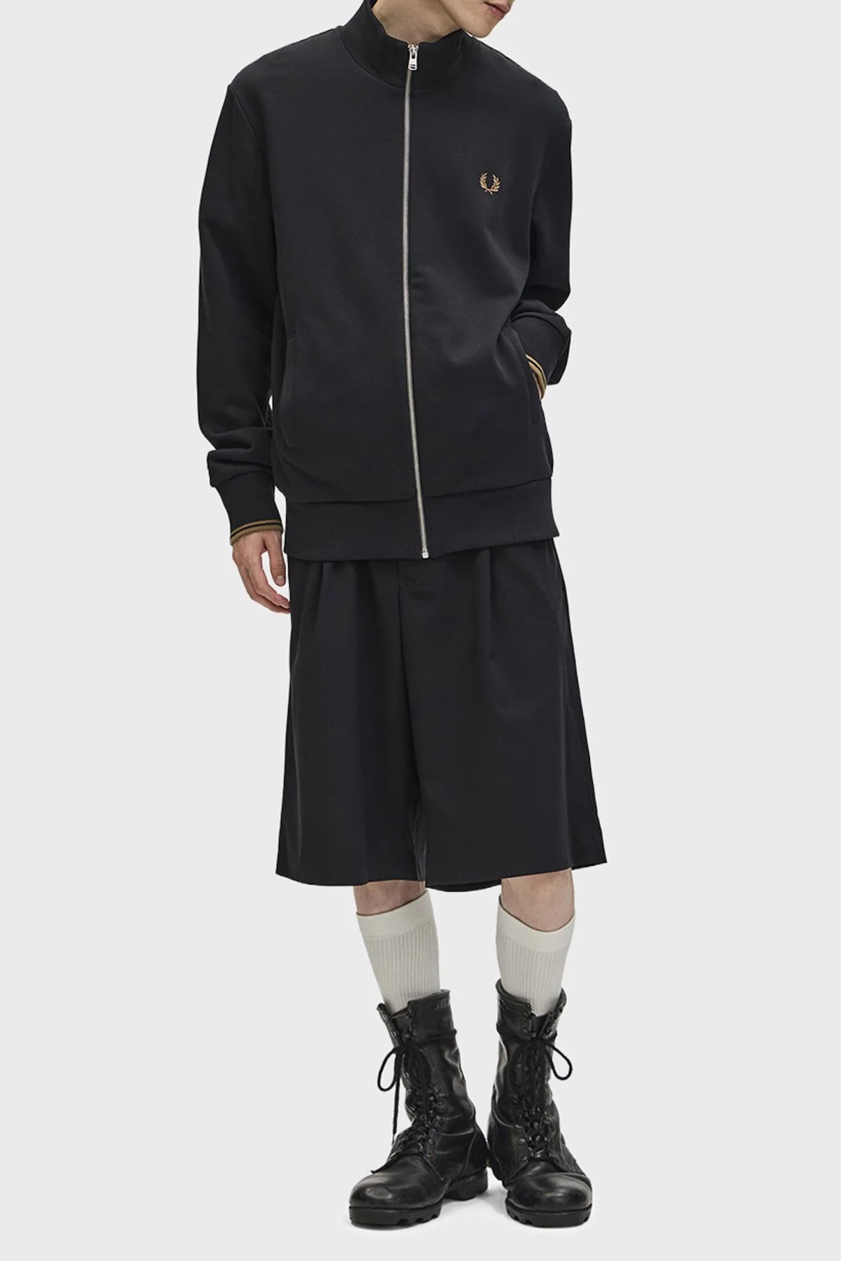 Fred Perry Pamuklu Regular Fit Dik Yaka Fermuarlı Erkek Sweat J1327 102 SİYAH - 2