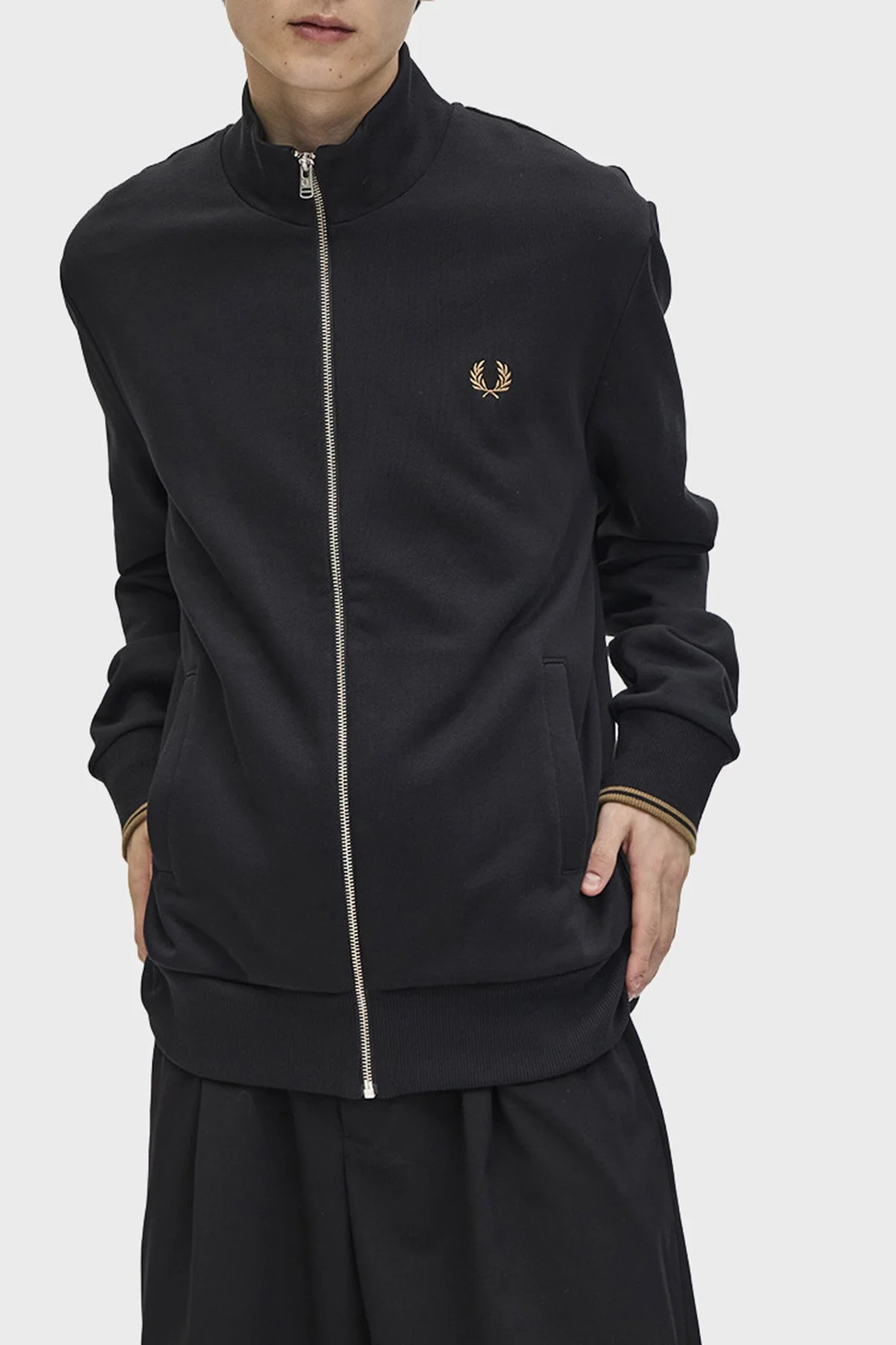 Fred Perry Pamuklu Regular Fit Dik Yaka Fermuarlı Erkek Sweat J1327 102 SİYAH - 3