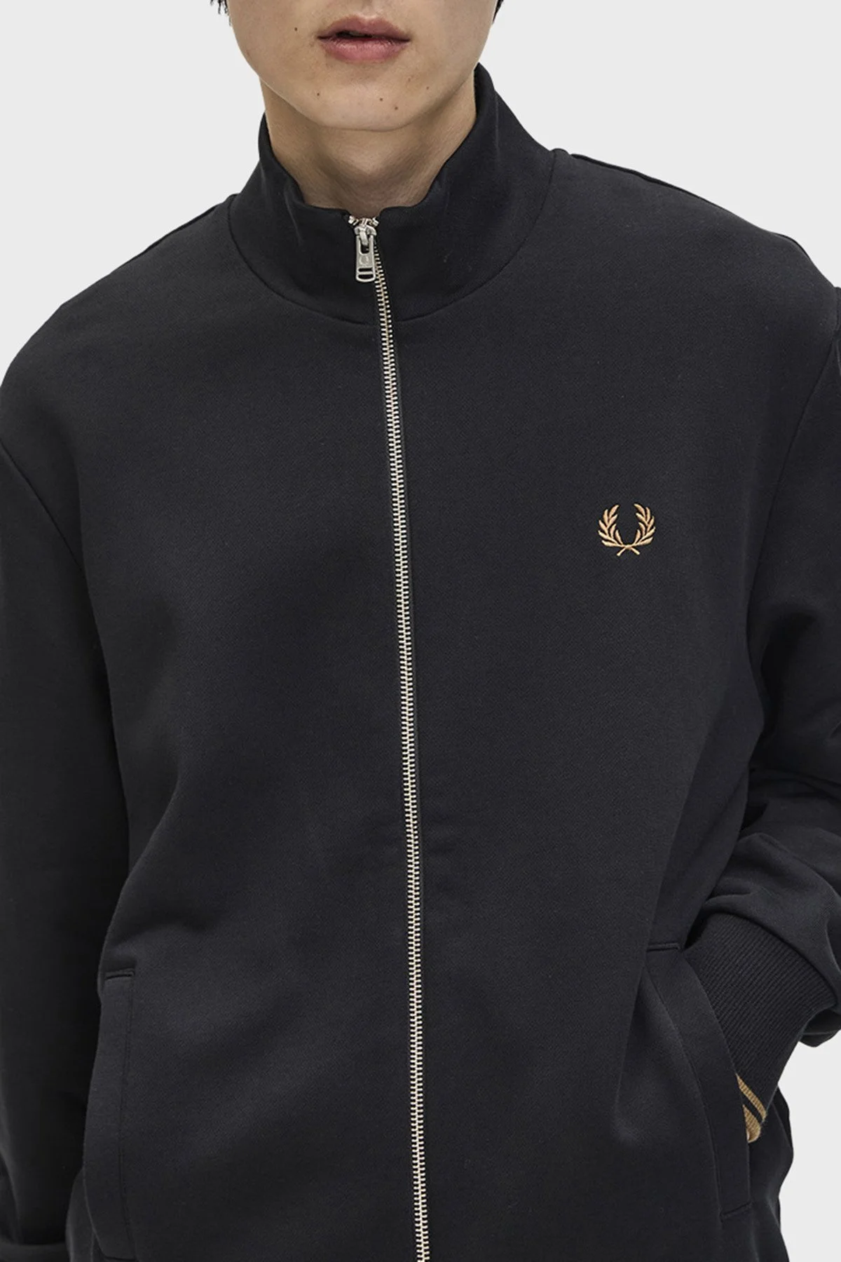 Fred Perry Pamuklu Regular Fit Dik Yaka Fermuarlı Erkek Sweat J1327 102 SİYAH - 5