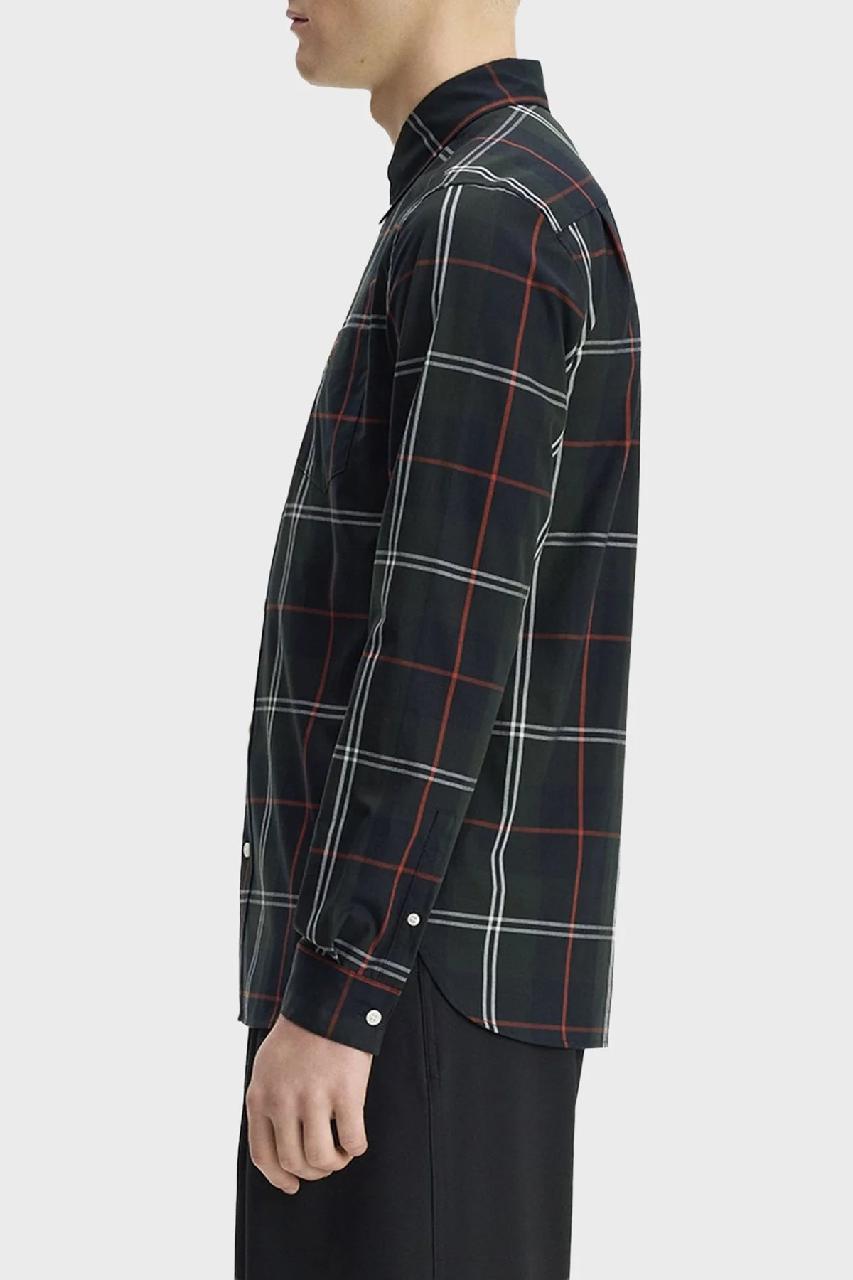 Fred Perry Pamuklu Regular Fit Ekoseli Erkek Gömlek M3456 Q20 Koyu yeşil - 2