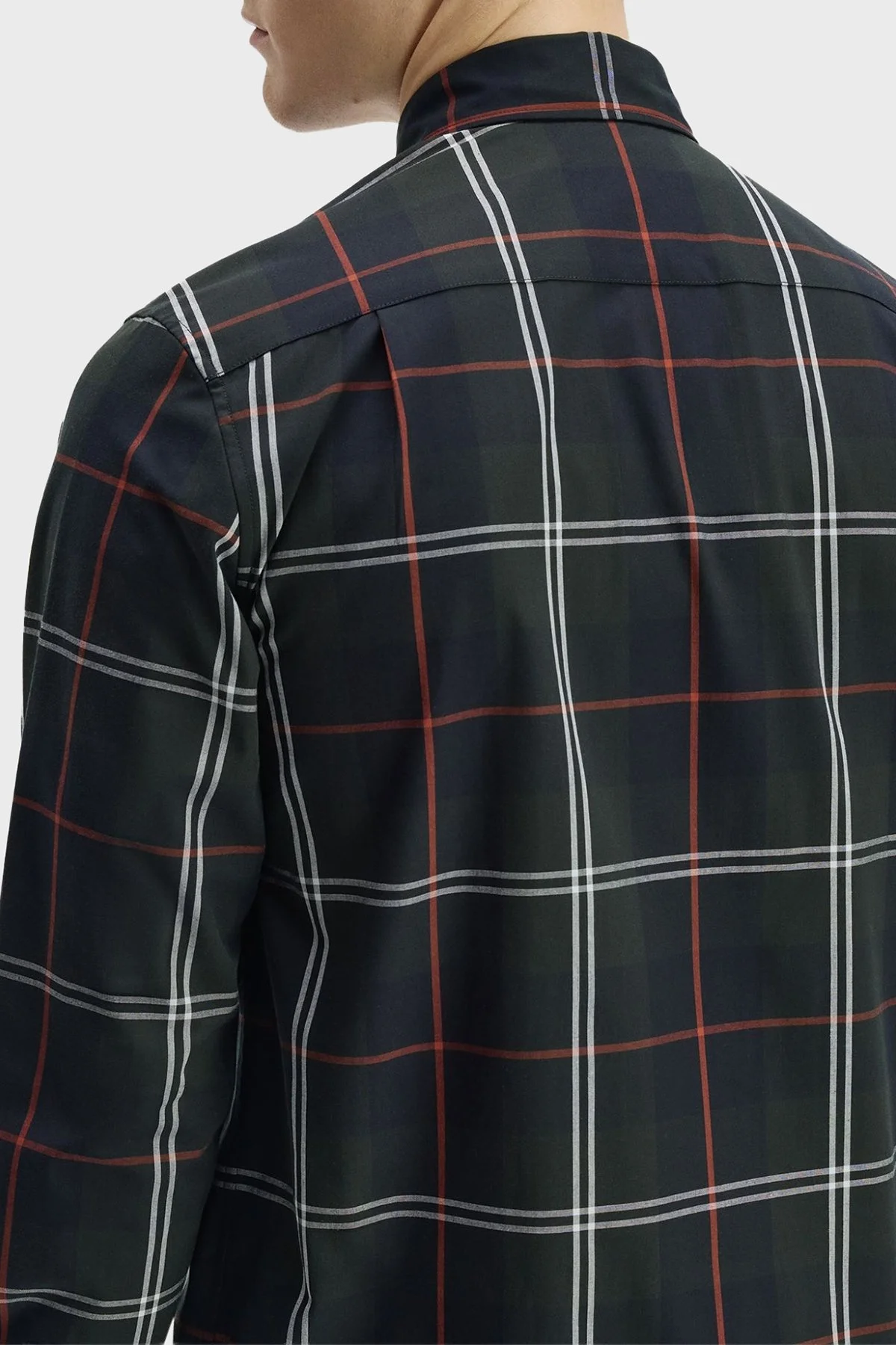 Fred Perry Pamuklu Regular Fit Ekoseli Erkek Gömlek M3456 Q20 Koyu yeşil - 4