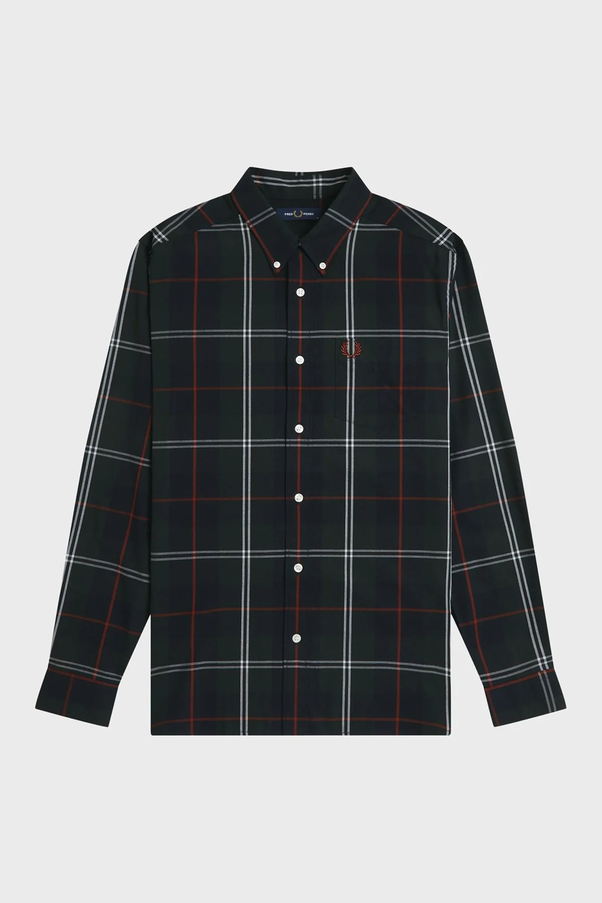 Fred Perry Pamuklu Regular Fit Ekoseli Erkek Gömlek M3456 Q20 Koyu yeşil - 6