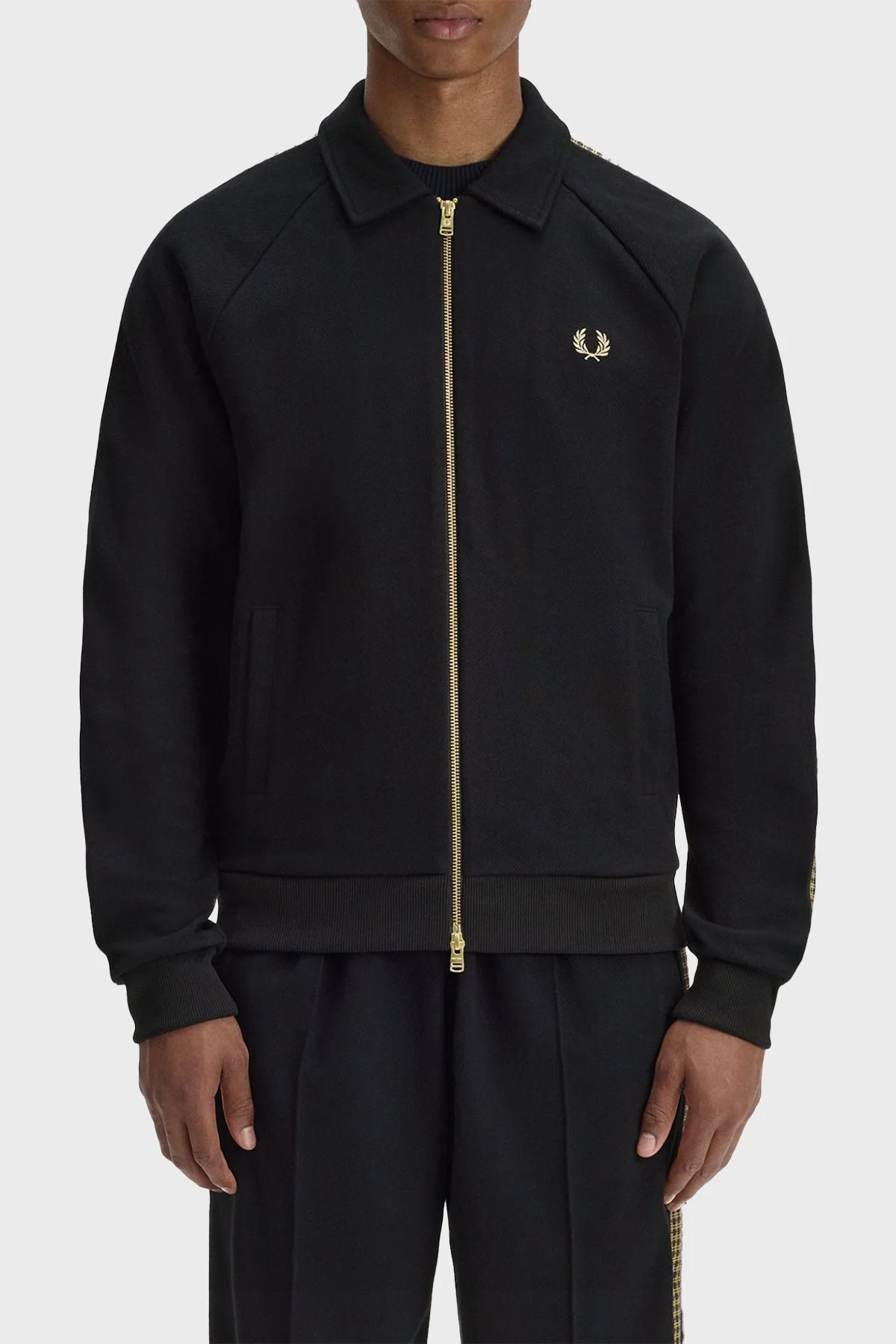 Fred Perry Pamuklu Regular Fit Fermuarlı Erkek Eşofman Üstü J2302 102 SİYAH - 1