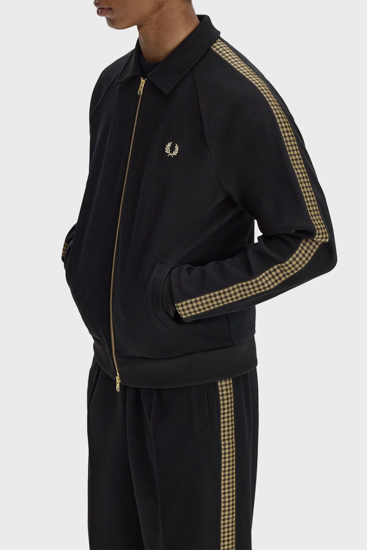 Fred Perry Pamuklu Regular Fit Fermuarlı Erkek Eşofman Üstü J2302 102 SİYAH - 2