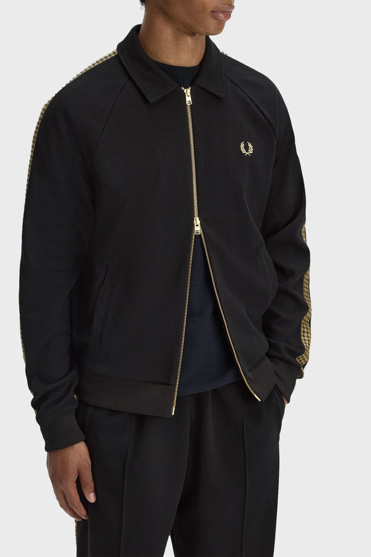 Fred Perry Pamuklu Regular Fit Fermuarlı Erkek Eşofman Üstü J2302 102 SİYAH - 3