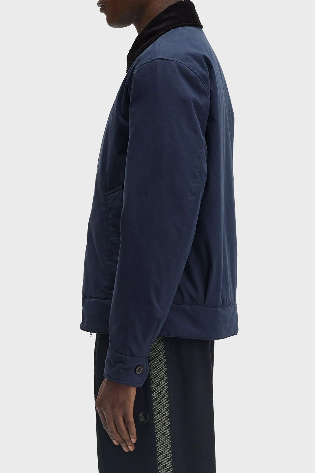 Fred Perry Pamuklu Regular Fit Kadife Yaka Logolu Erkek Mont J8535 738 KOYU MAVİ - 7