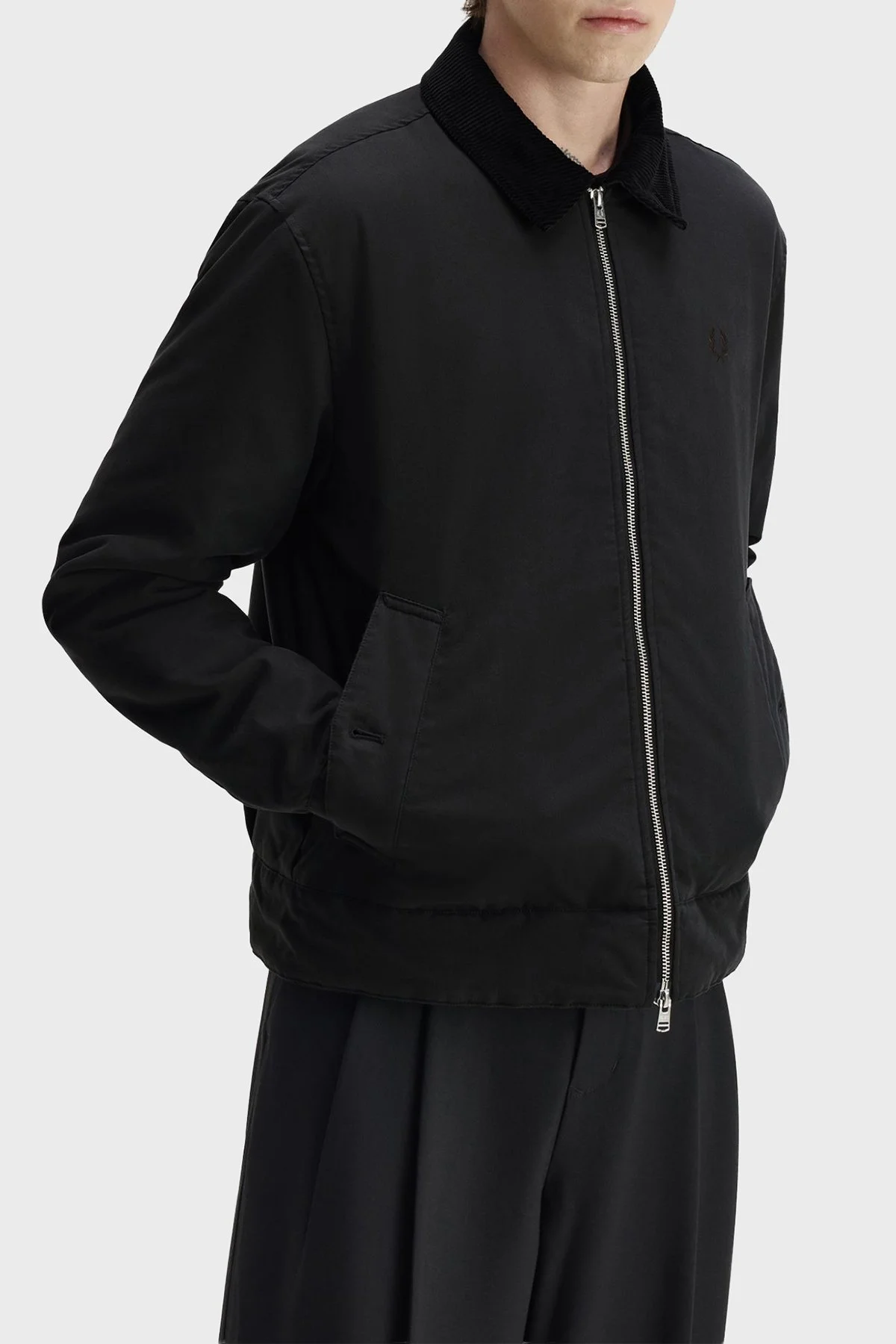 Fred Perry Pamuklu Regular Fit Kadife Yaka Unisex Mont J8535 220 Siyah - 4