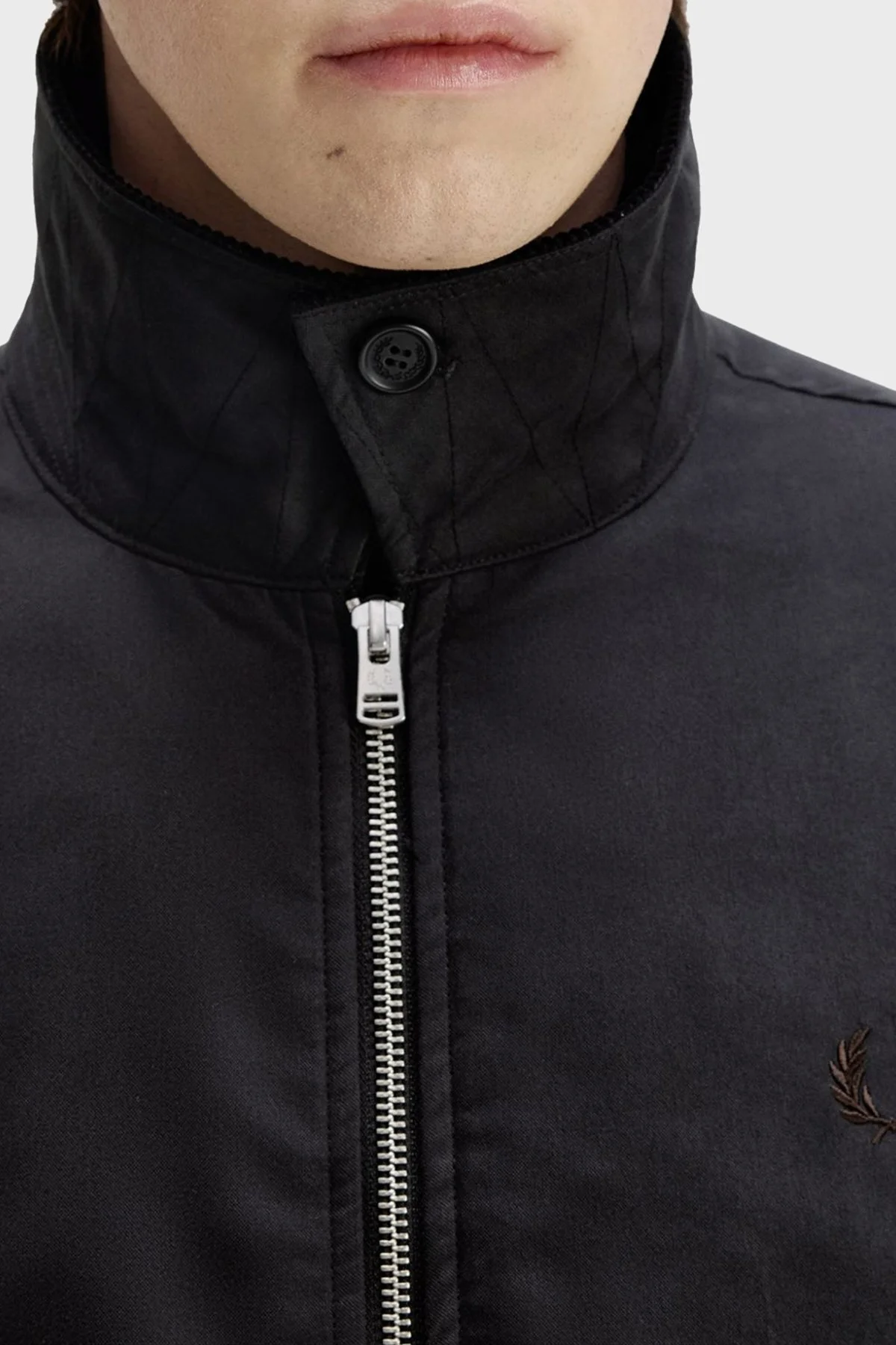 Fred Perry Pamuklu Regular Fit Kadife Yaka Unisex Mont J8535 220 Siyah - 5