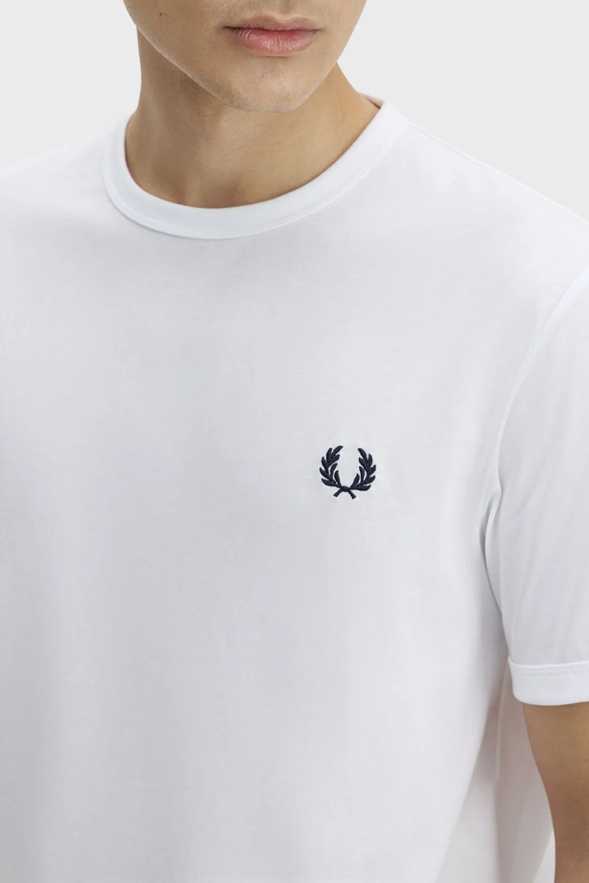 Fred Perry Pamuklu Regular Fit Logolu Bisiklet Yaka Erkek T Shirt M3519 100 BEYAZ - 3