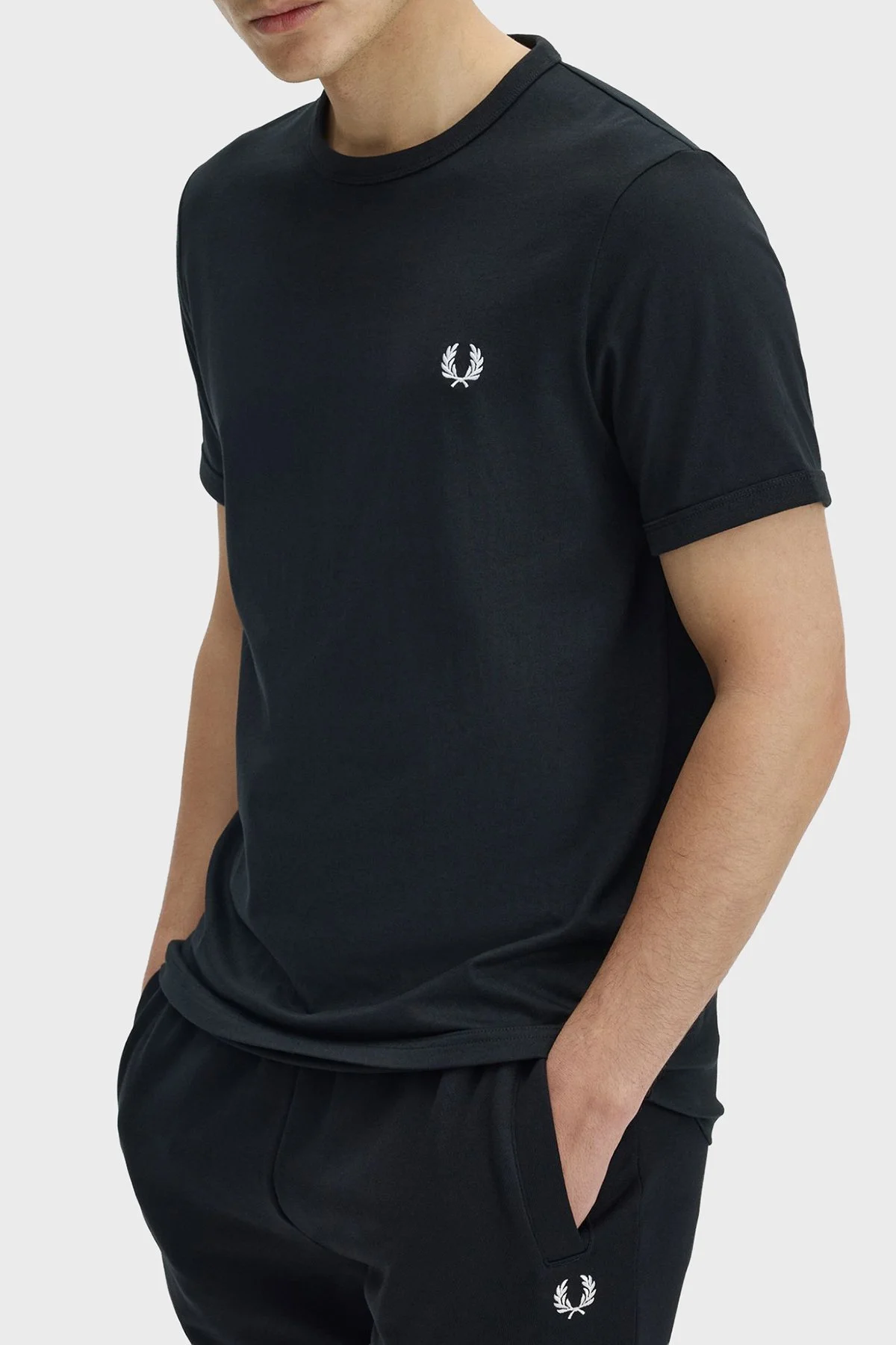 Fred Perry Pamuklu Regular Fit Logolu Bisiklet Yaka Erkek T Shirt M3519 102 SİYAH - 3