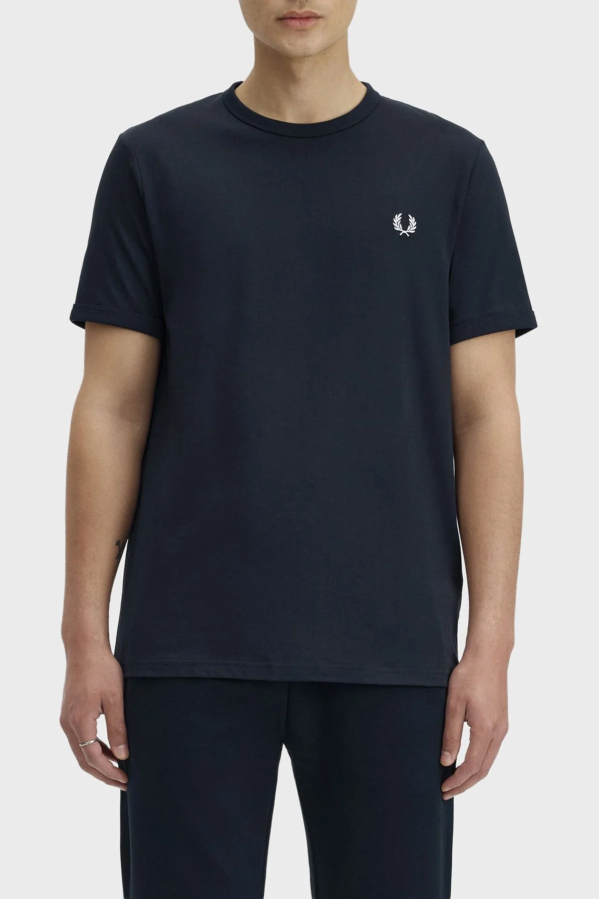 Fred Perry Pamuklu Regular Fit Logolu Bisiklet Yaka Erkek T Shirt M3519 608 LACİVERT - 1