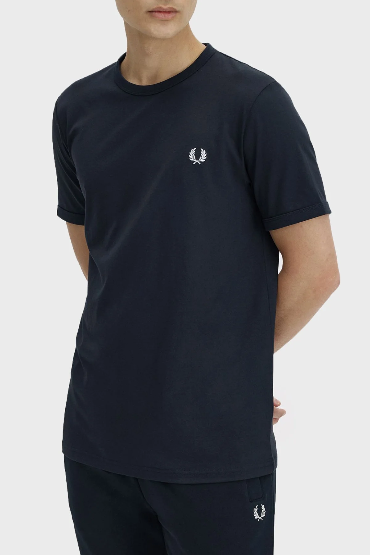 Fred Perry Pamuklu Regular Fit Logolu Bisiklet Yaka Erkek T Shirt M3519 608 LACİVERT - 3