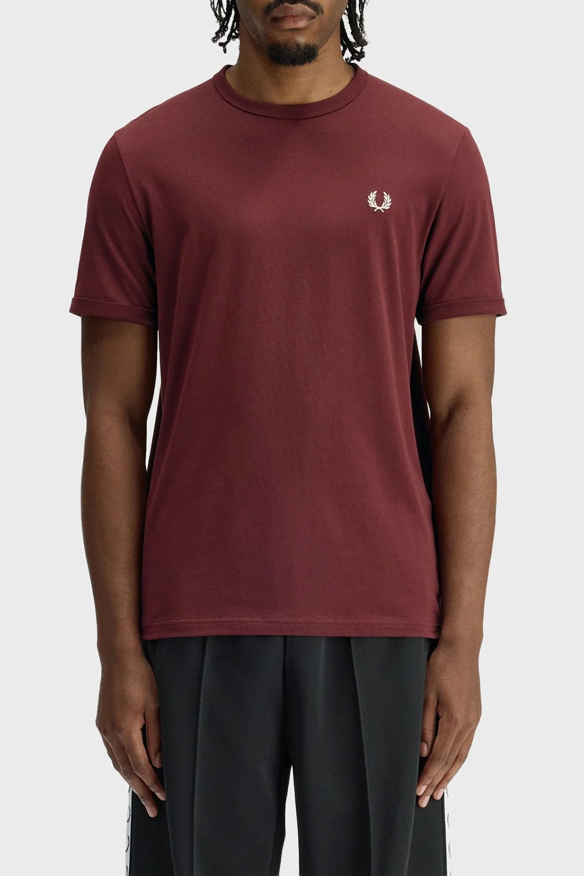 Fred Perry Pamuklu Regular Fit Logolu Bisiklet Yaka Erkek T Shirt M3519 K22 BORDO - 1