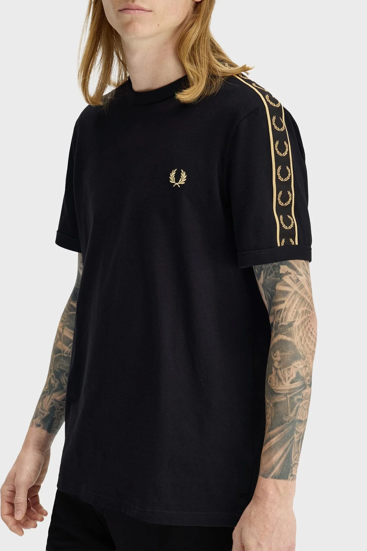 Fred Perry Pamuklu Regular Fit Logolu Bisiklet Yaka Erkek T Shirt M4613 90A SİYAH - 3