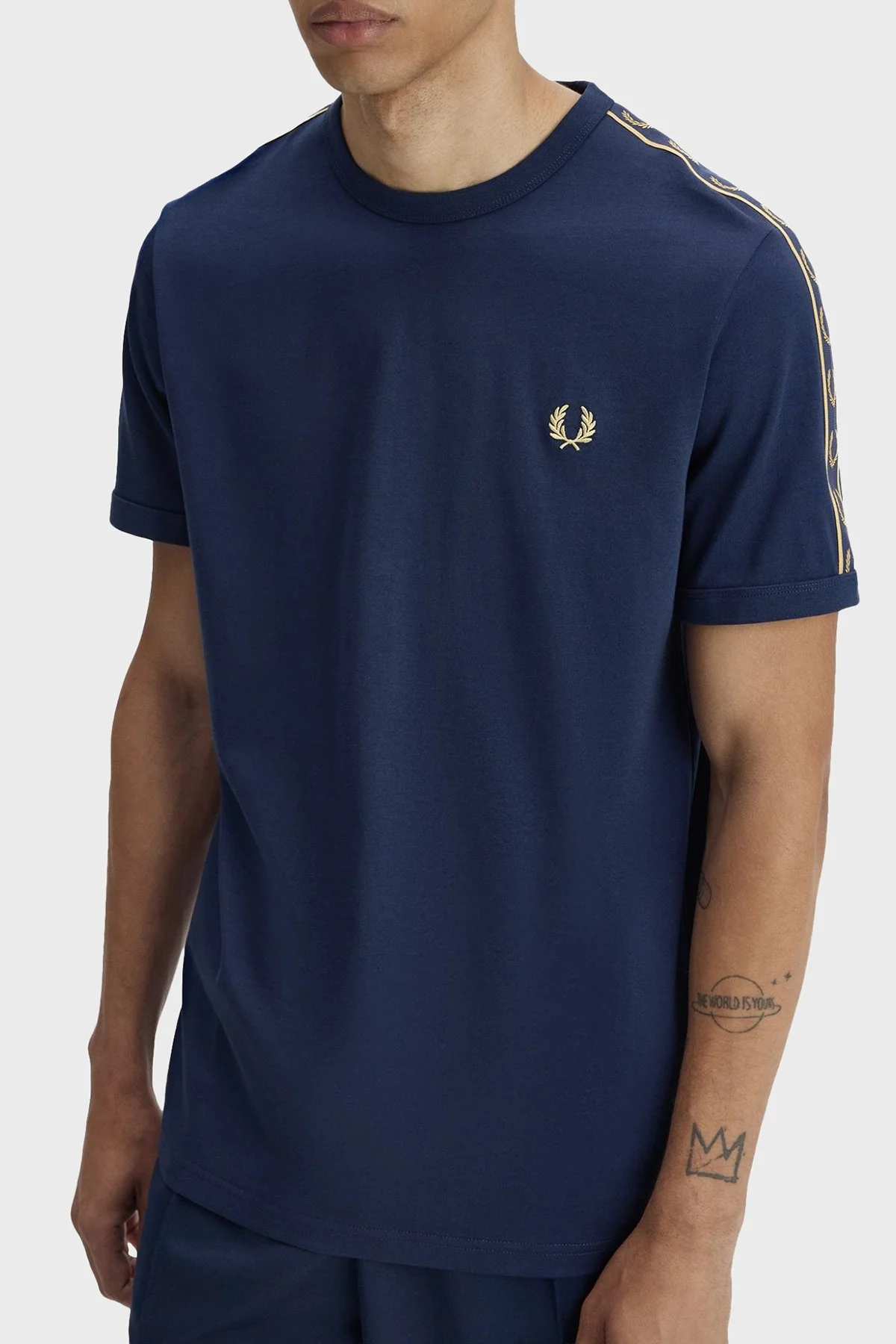 Fred Perry Pamuklu Regular Fit Logolu Bisiklet Yaka Erkek T Shirt M4613 91A LACİVERT - 3