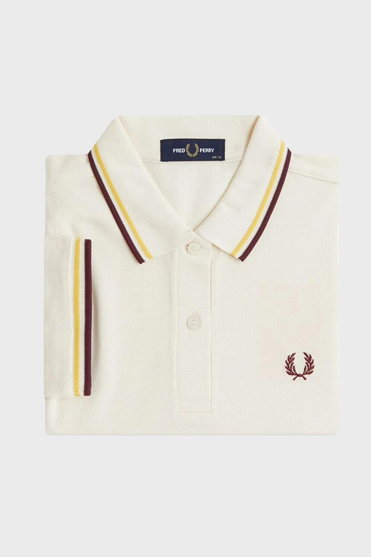 Fred Perry Pamuklu Regular Fit Logolu Düğmeli Bayan Polo G3600 18B KREM - 5