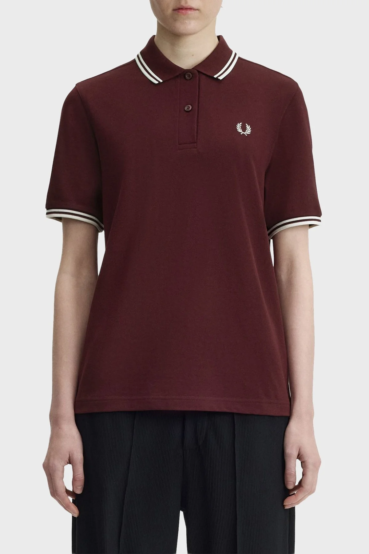 Fred Perry Pamuklu Regular Fit Logolu Düğmeli Bayan Polo G3600 597 BORDO - 1