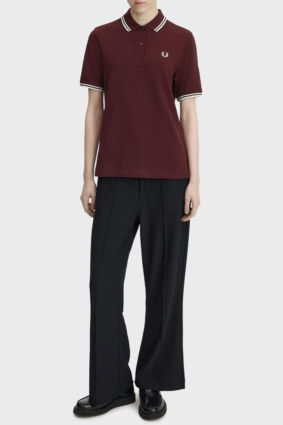 Fred Perry Pamuklu Regular Fit Logolu Düğmeli Bayan Polo G3600 597 BORDO - 2